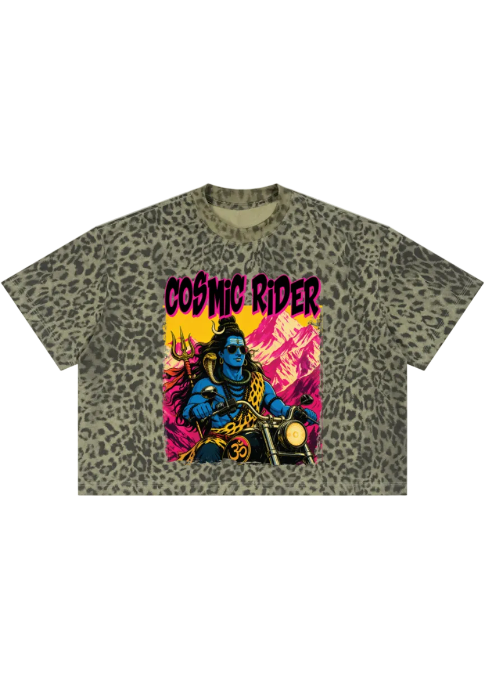 Cosmic Rider Leopard Boxy Tee