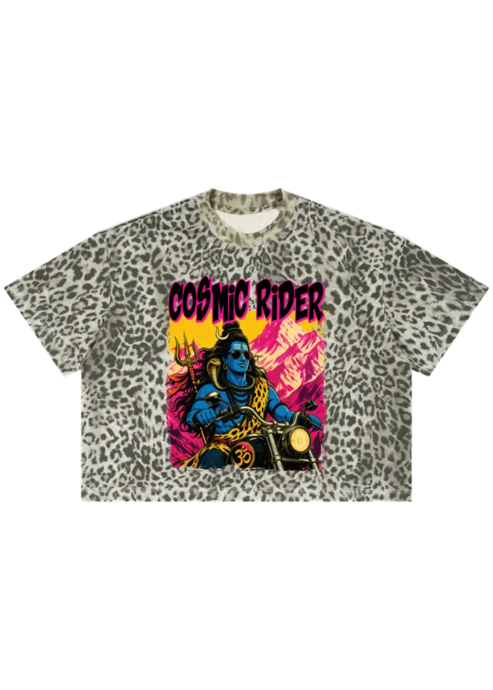 Cosmic Rider Leopard Boxy Tee