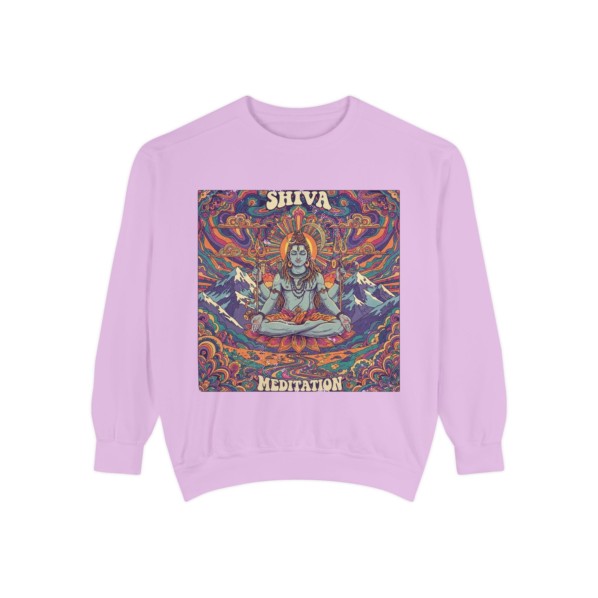 Shiva Meditation Visionary Sweatshirt – Psychedelic Himalayan Peak Spiritual Apparel