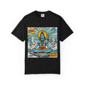 Divine Peace Shiva Pop Art T-Shirt – Retro Comic Meditating Deity Graphic Tee