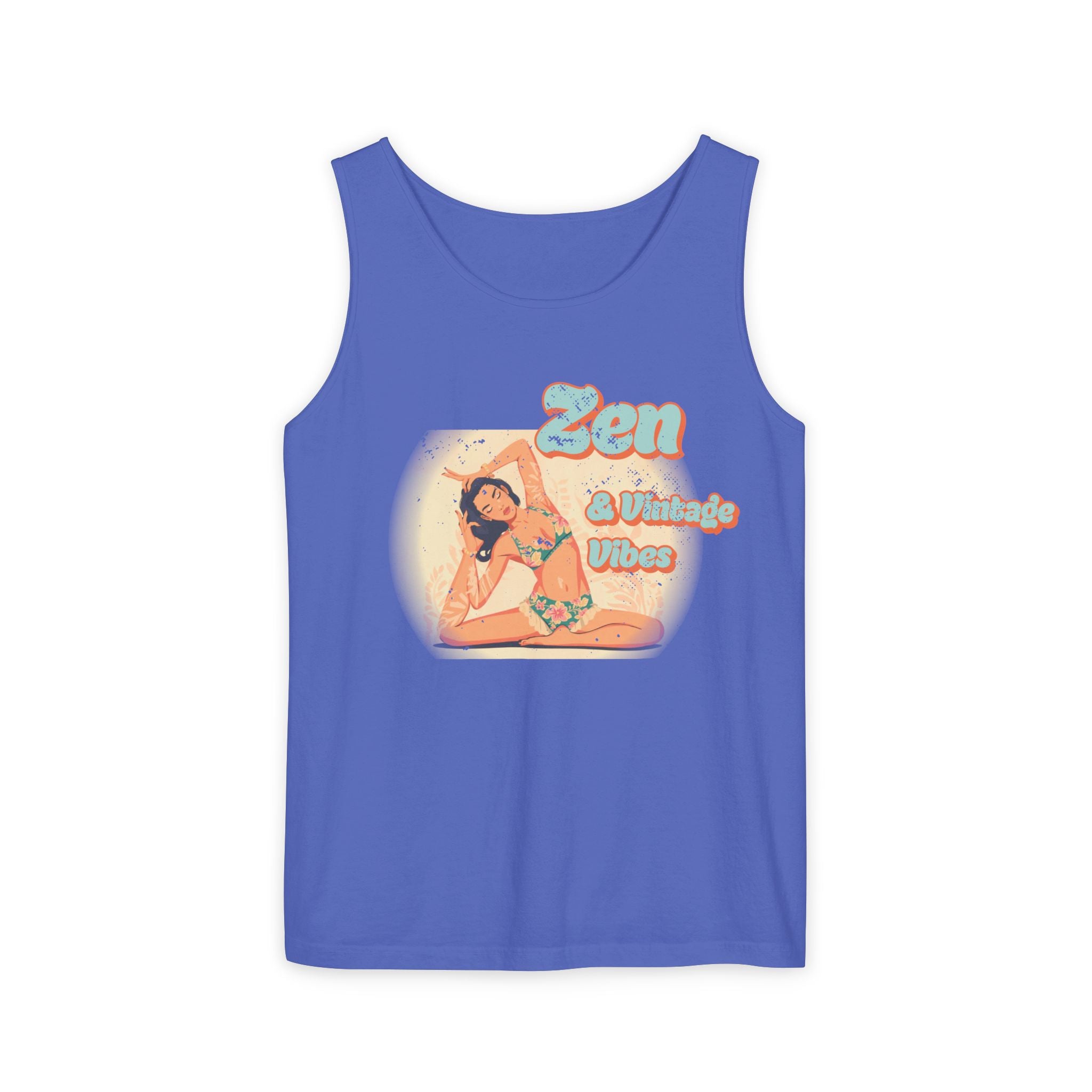 Zen & Vintage Vibes Tank Top – Retro Boho Graphic Yoga Sleeveless Tee