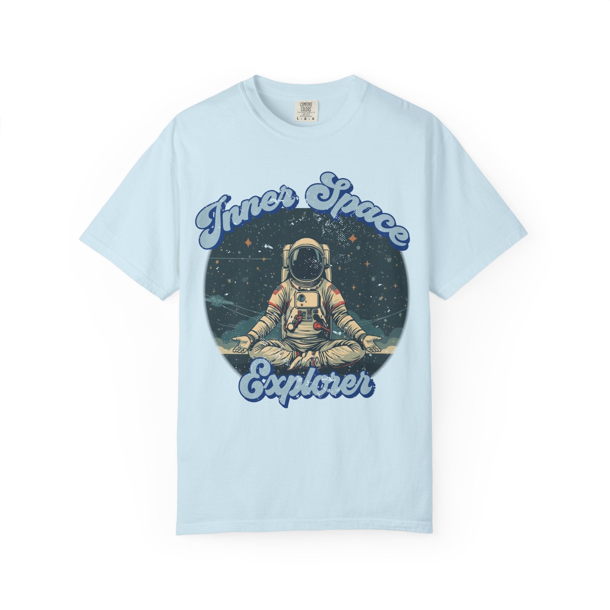 Inner Space Explorer Astronaut T-Shirt – Retro Cosmic Meditation Graphic Tee