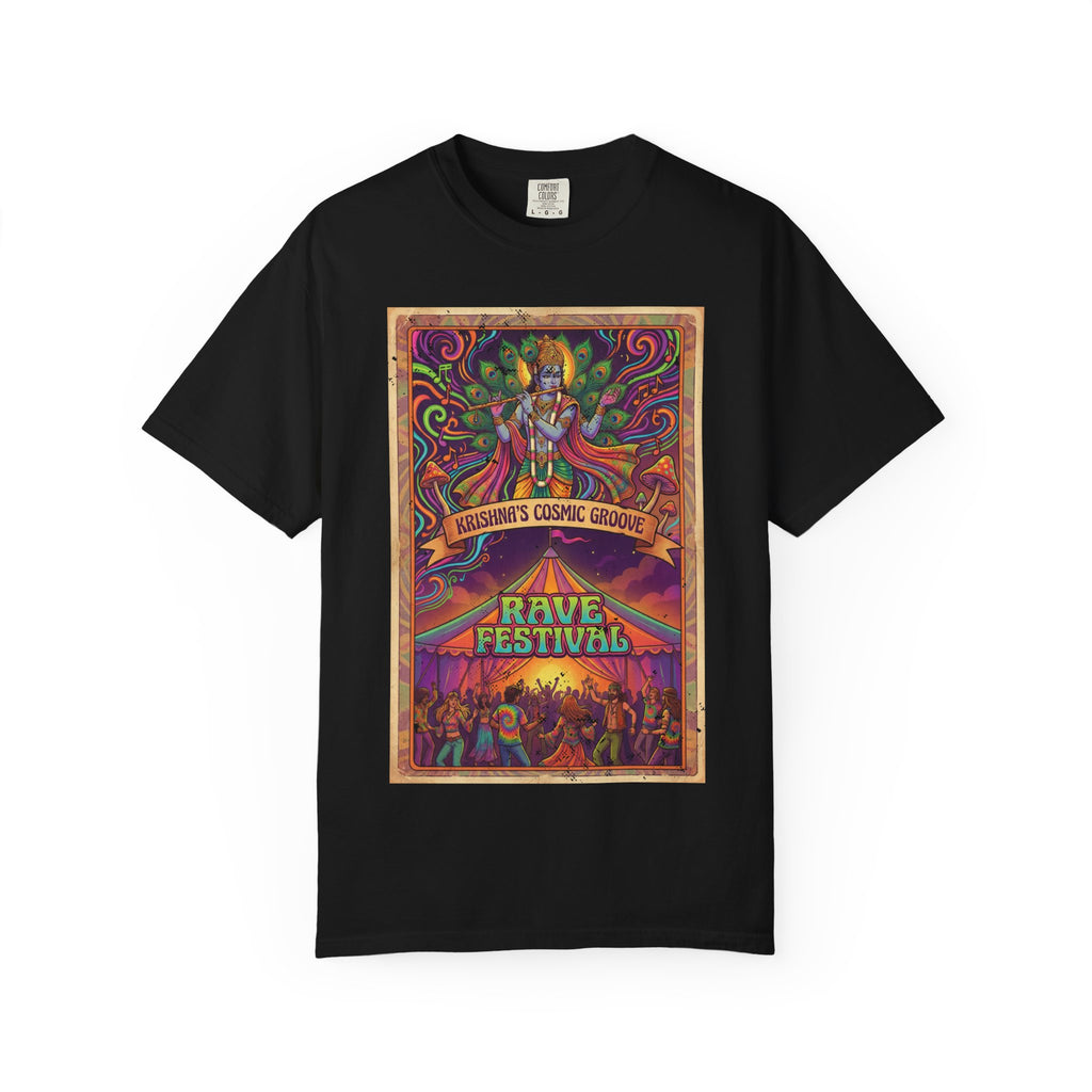 Krishna’s Cosmic Groove T-Shirt – Psychedelic Rave Festival Vintage Graphic Tee