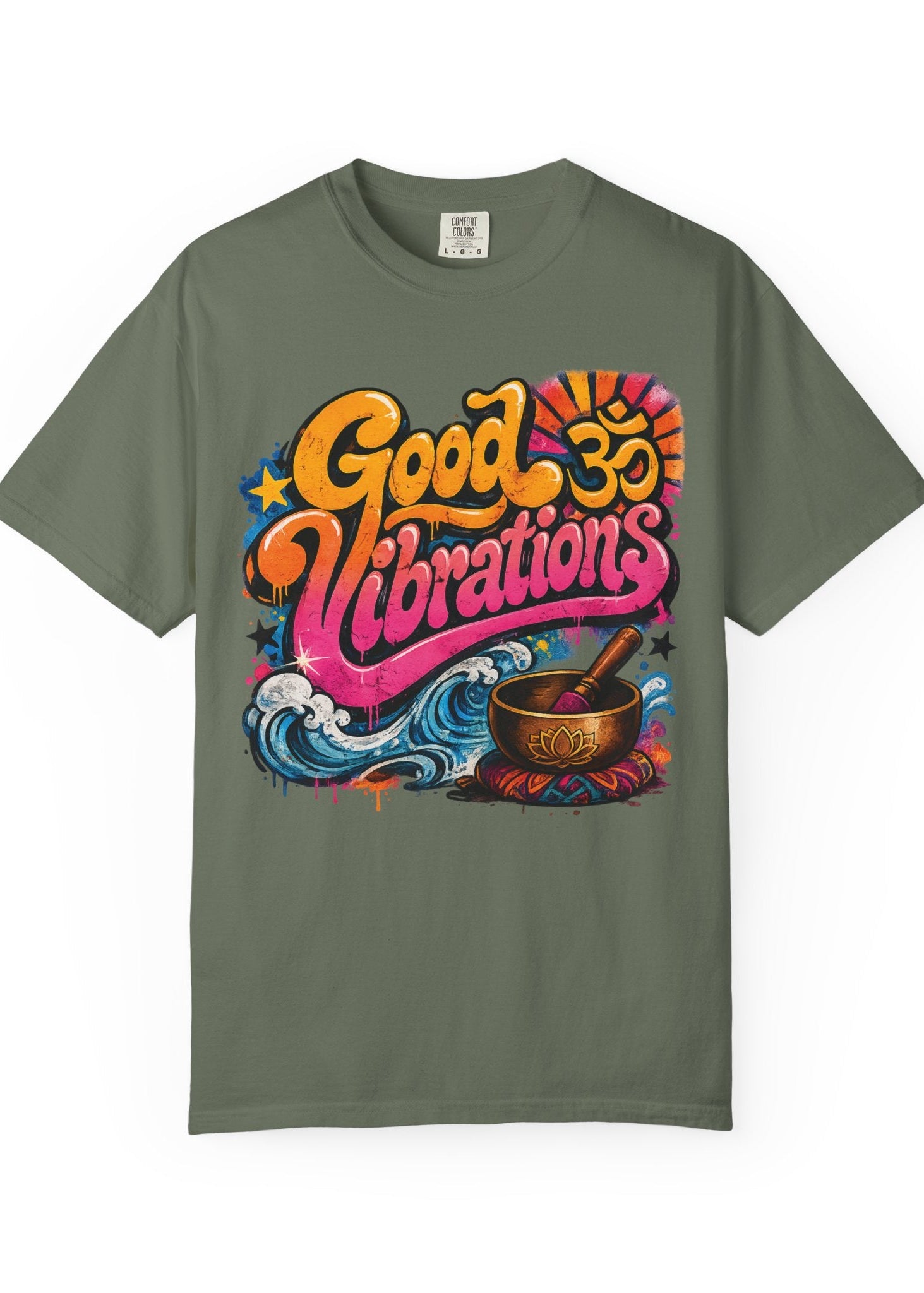 Good Vibrations OM Sound Bowl Graffiti T-Shirt