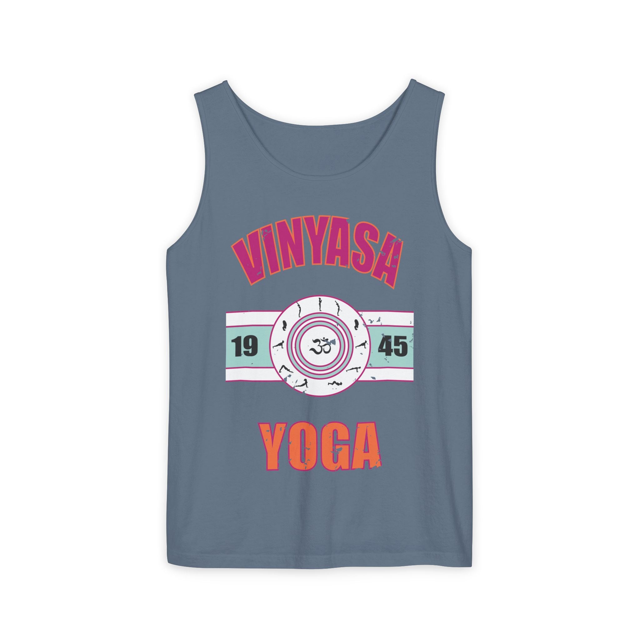 Vintage Vinyasa Yoga Tank Top – Retro Sun Salutation Flow Muscle Tee