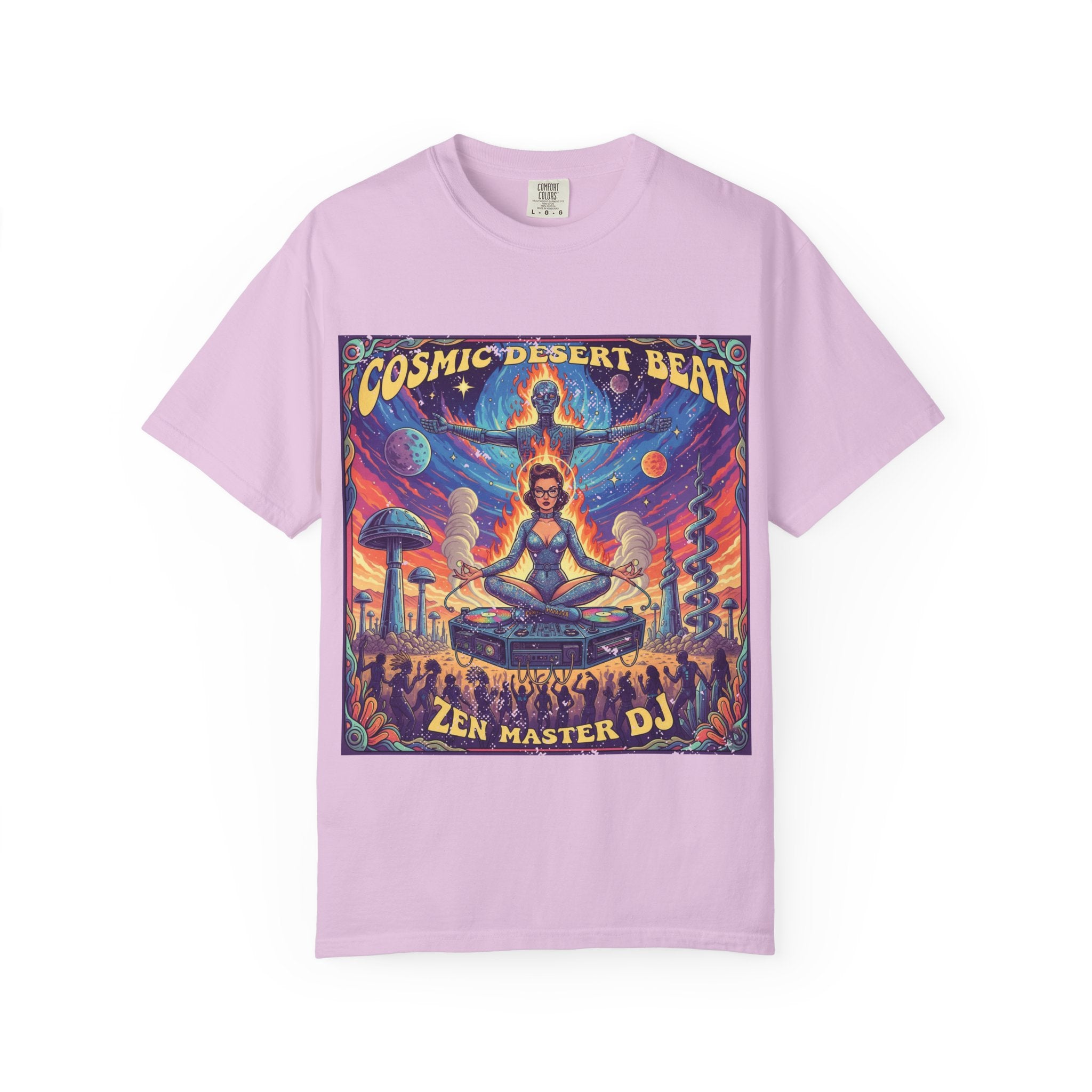 Vintage Pinup DJ Desert Rave T-Shirt - Retro Burning Man Inspired Graphic Tee