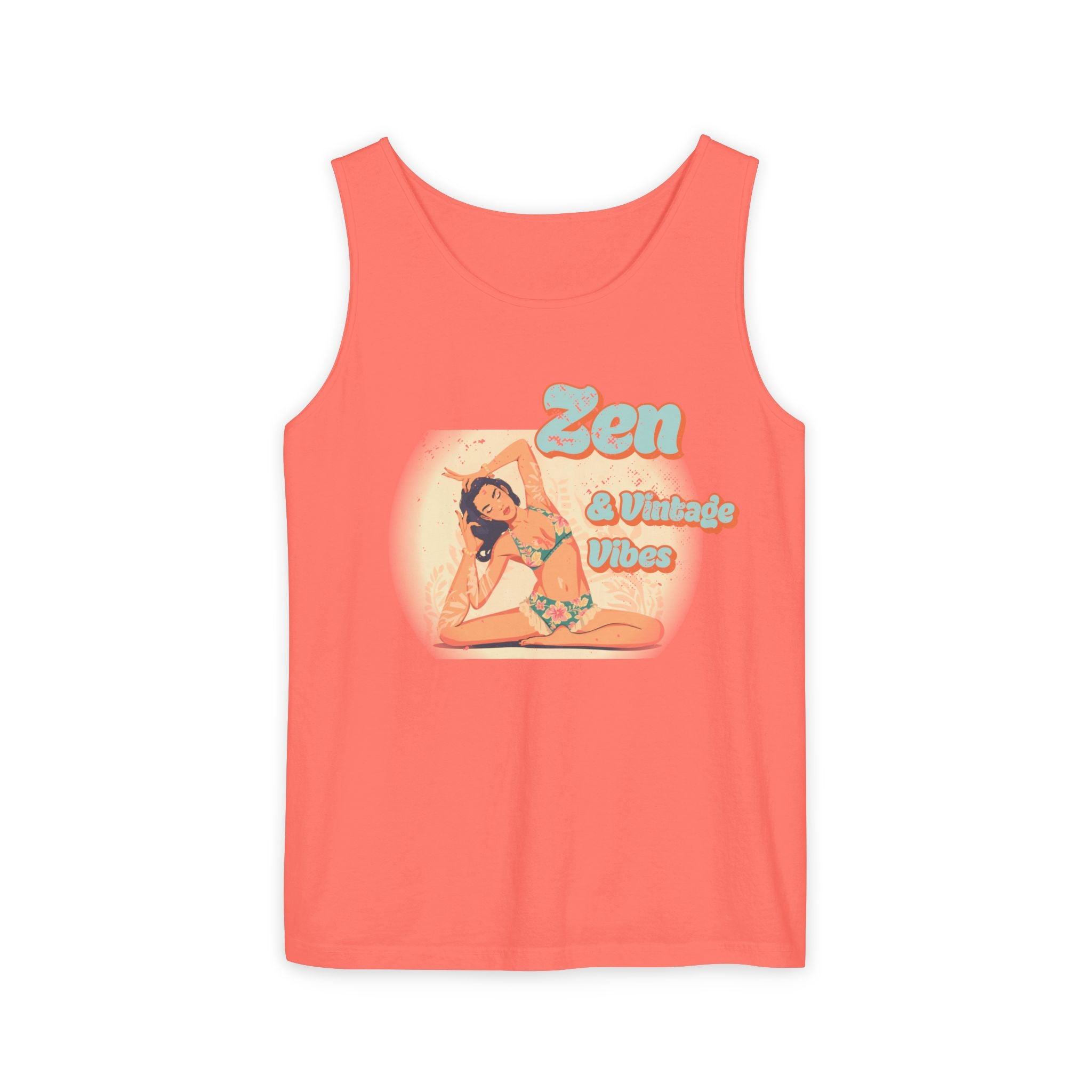 Zen & Vintage Vibes Tank Top – Retro Boho Graphic Yoga Sleeveless Tee