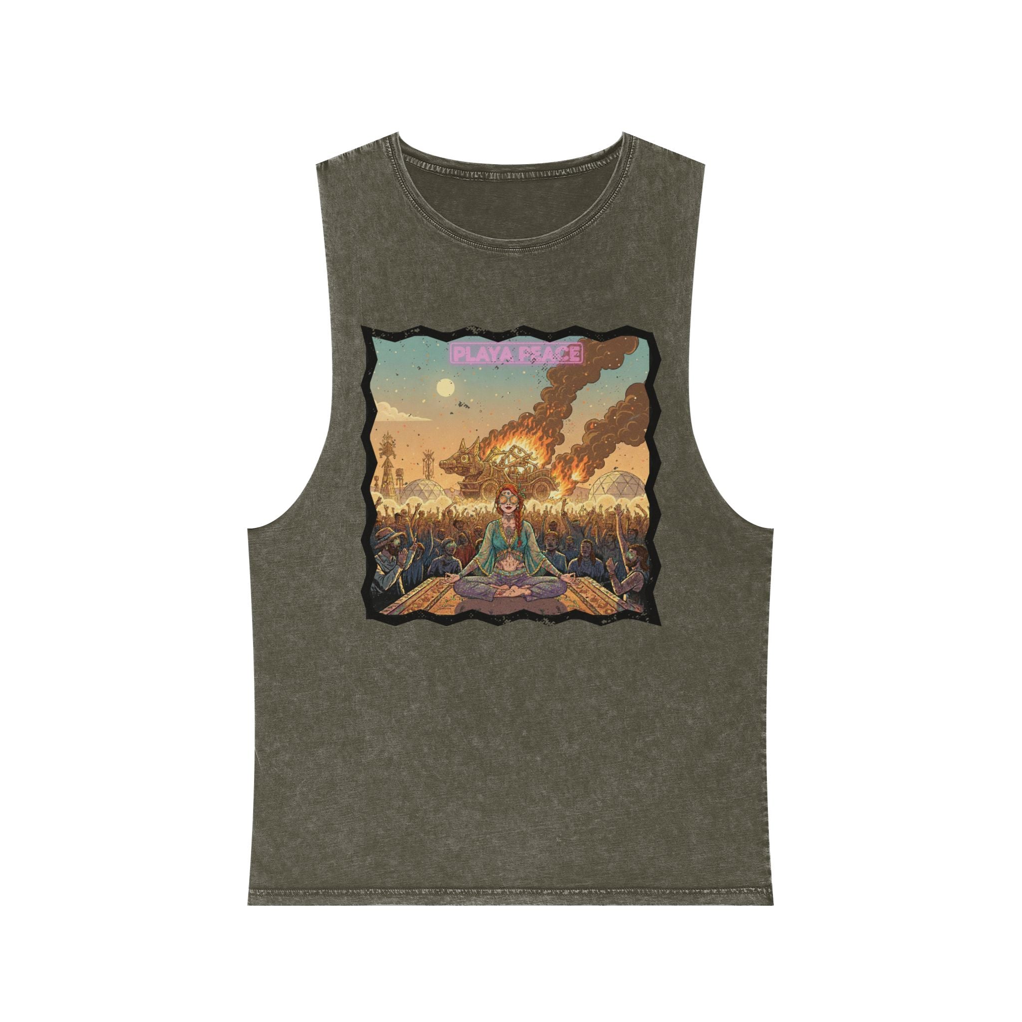 Retro Apocalypse Graphic Tank Top — 'Playtime' Vintage Festival Artwork