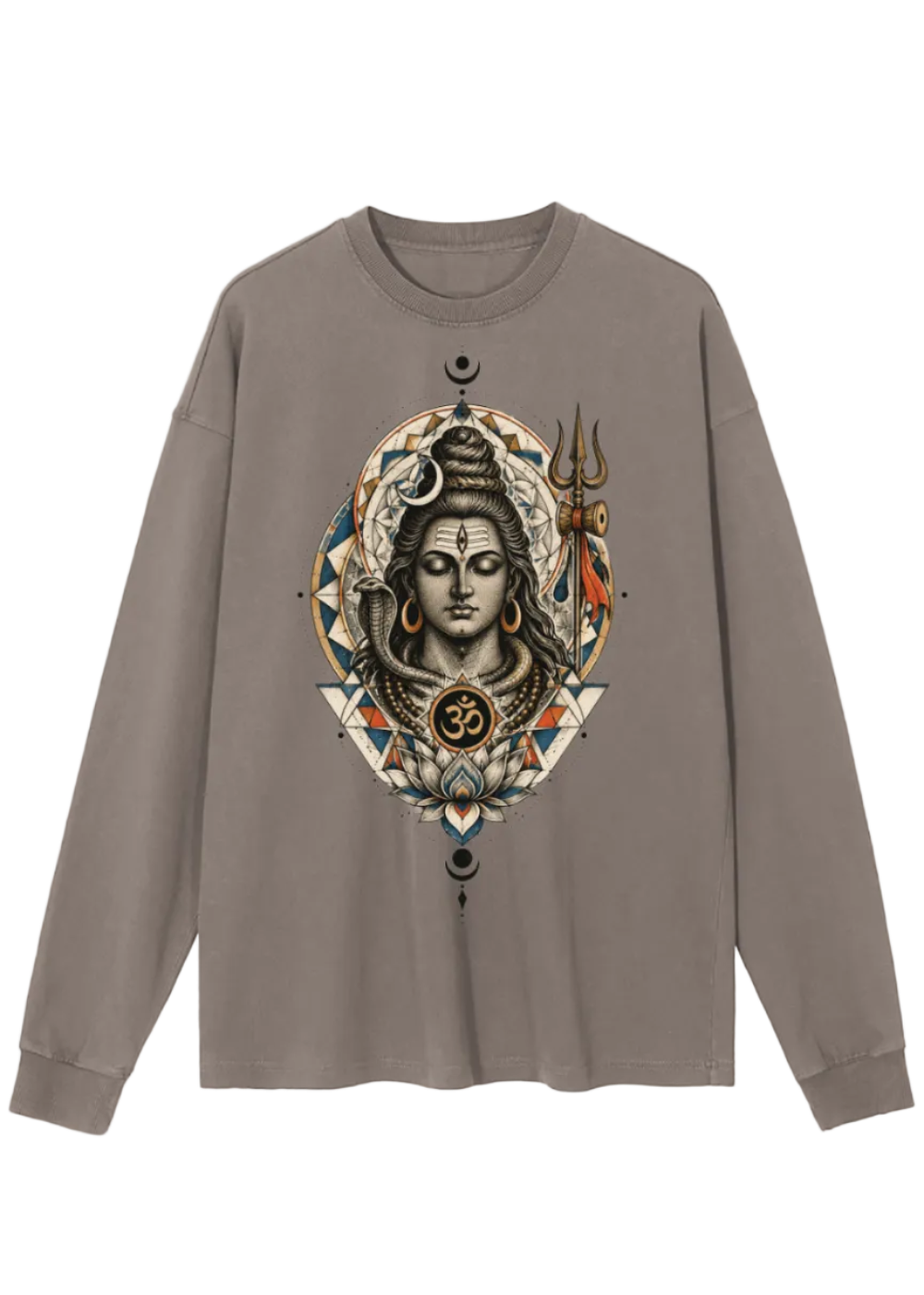 Geometric Mandala Lord Shiva Long Sleeve T-Shirt