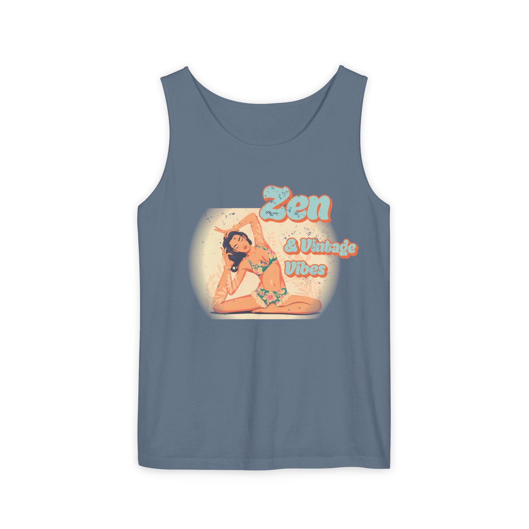 Zen & Vintage Vibes Tank Top – Retro Boho Graphic Yoga Sleeveless Tee