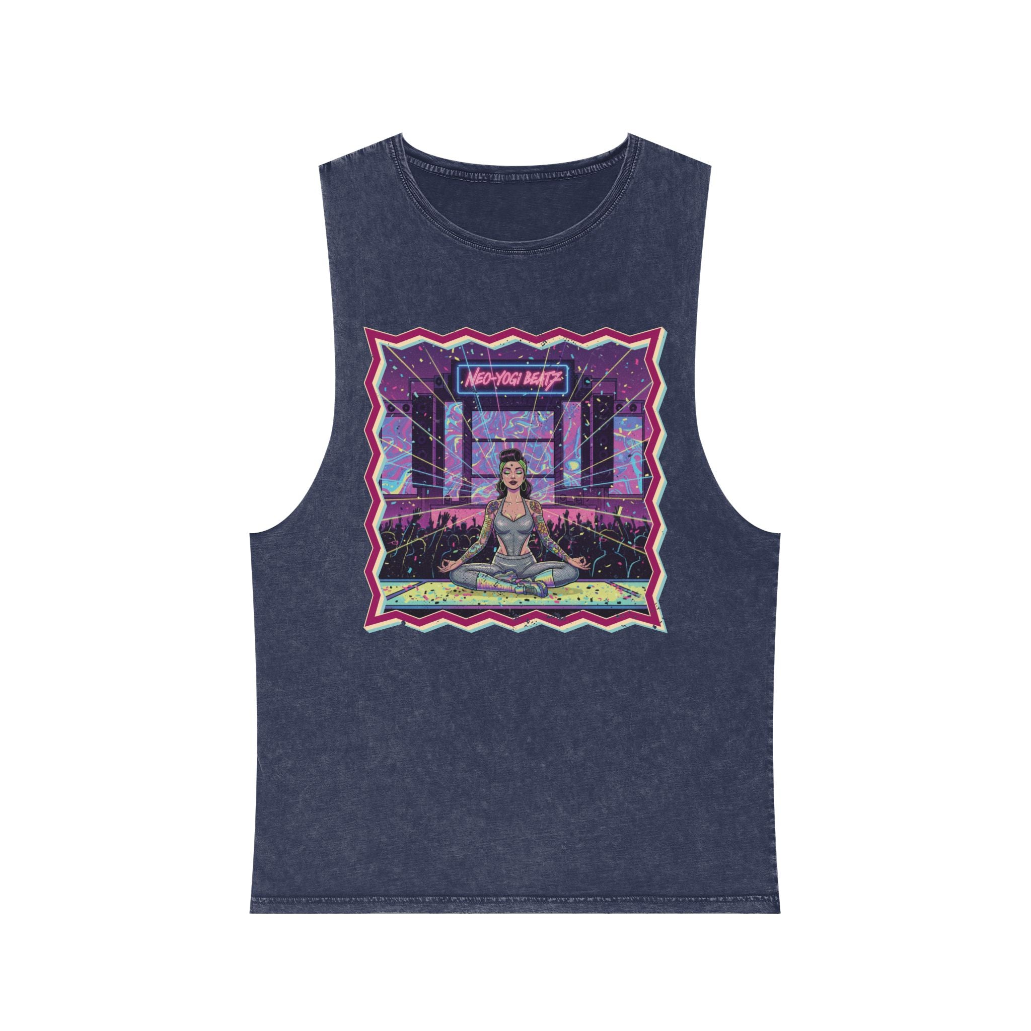 Neo Yogi Rave Pin-Up Stonewashed Tank Top – Psychedelic Meditation Festival Wear