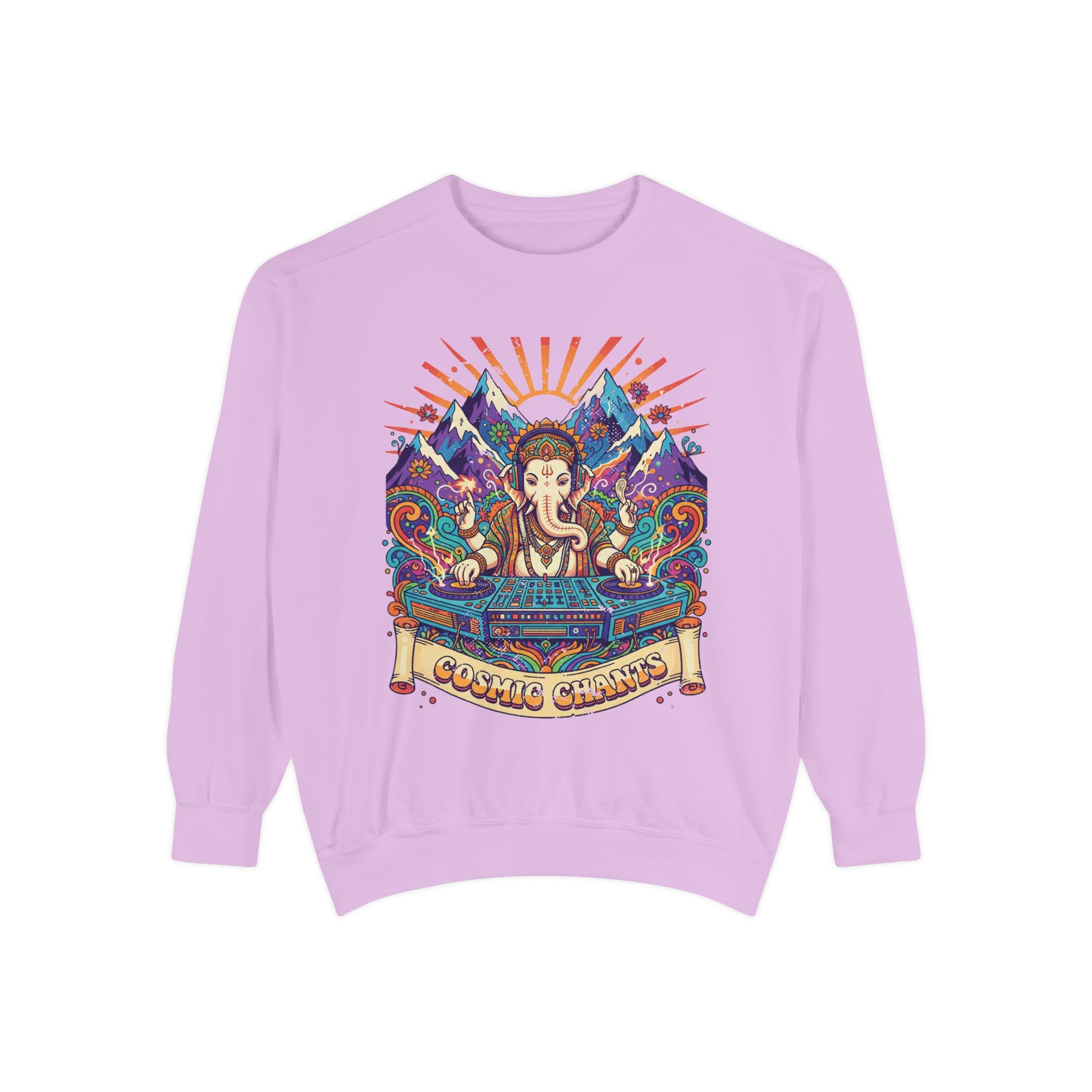 Cosmic Chants Ganesha DJ Sweatshirt – Psychedelic Spiritual Rave Pullover