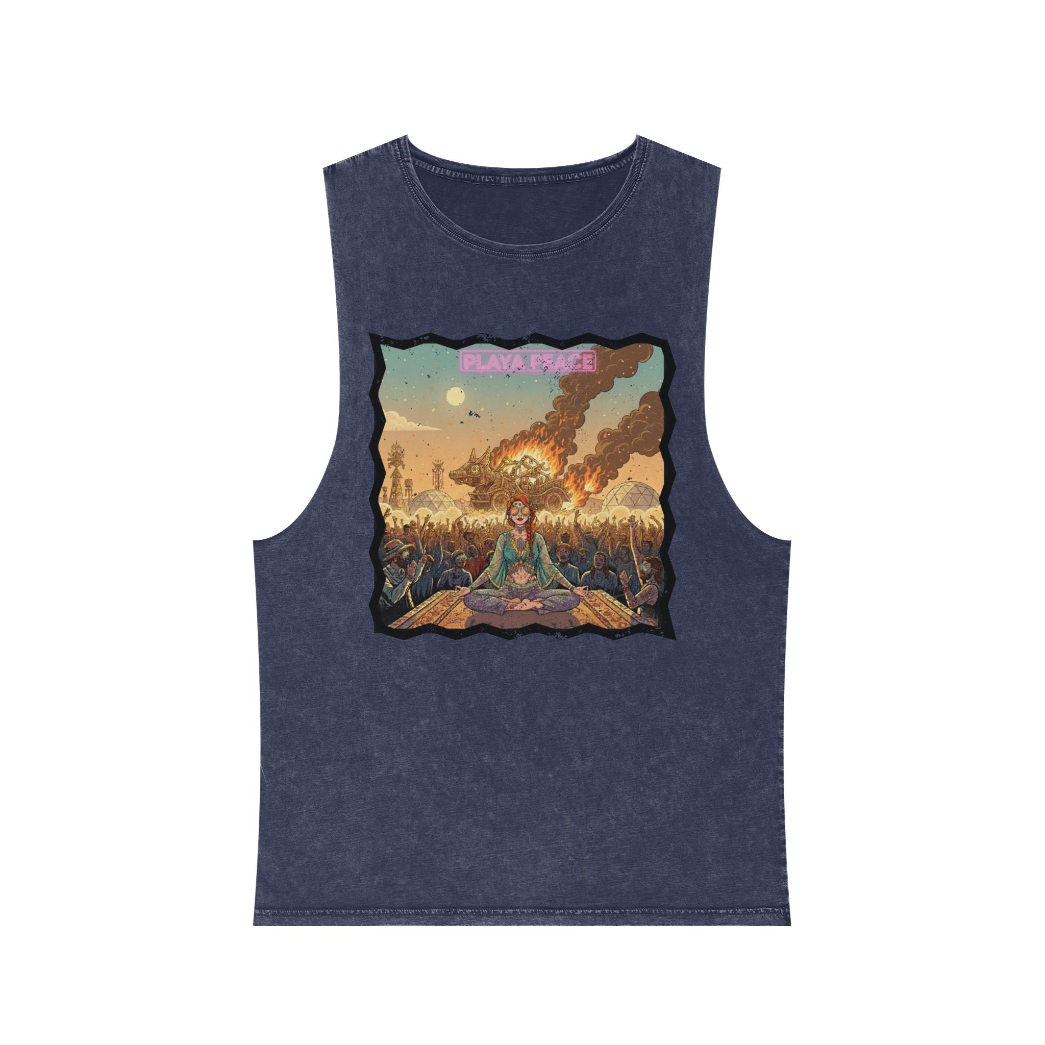 Retro Apocalypse Graphic Tank Top — 'Playtime' Vintage Festival Artwork