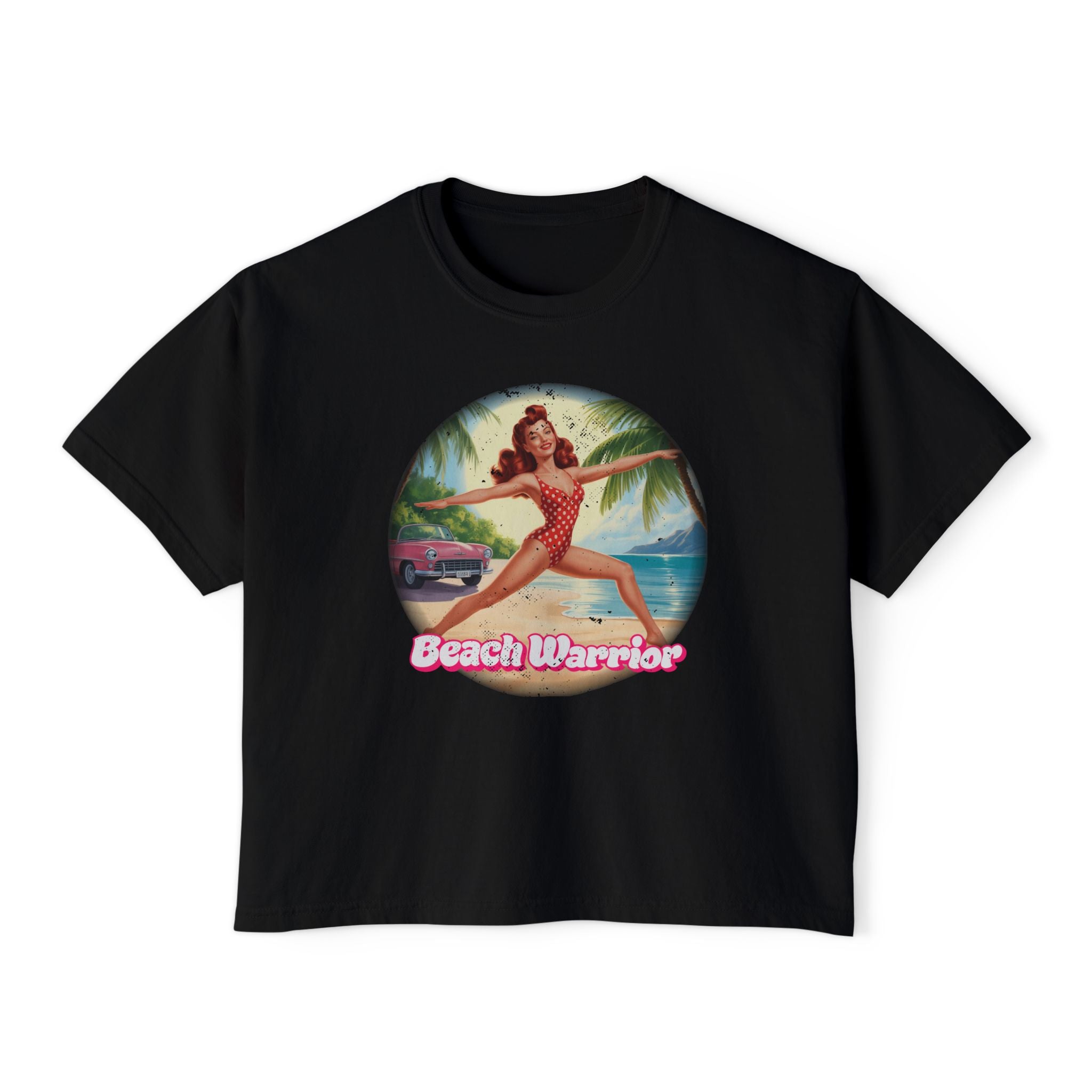 Beach Warrior Retro Graphic T-Shirt – Vintage Pin-Up Summer Tee