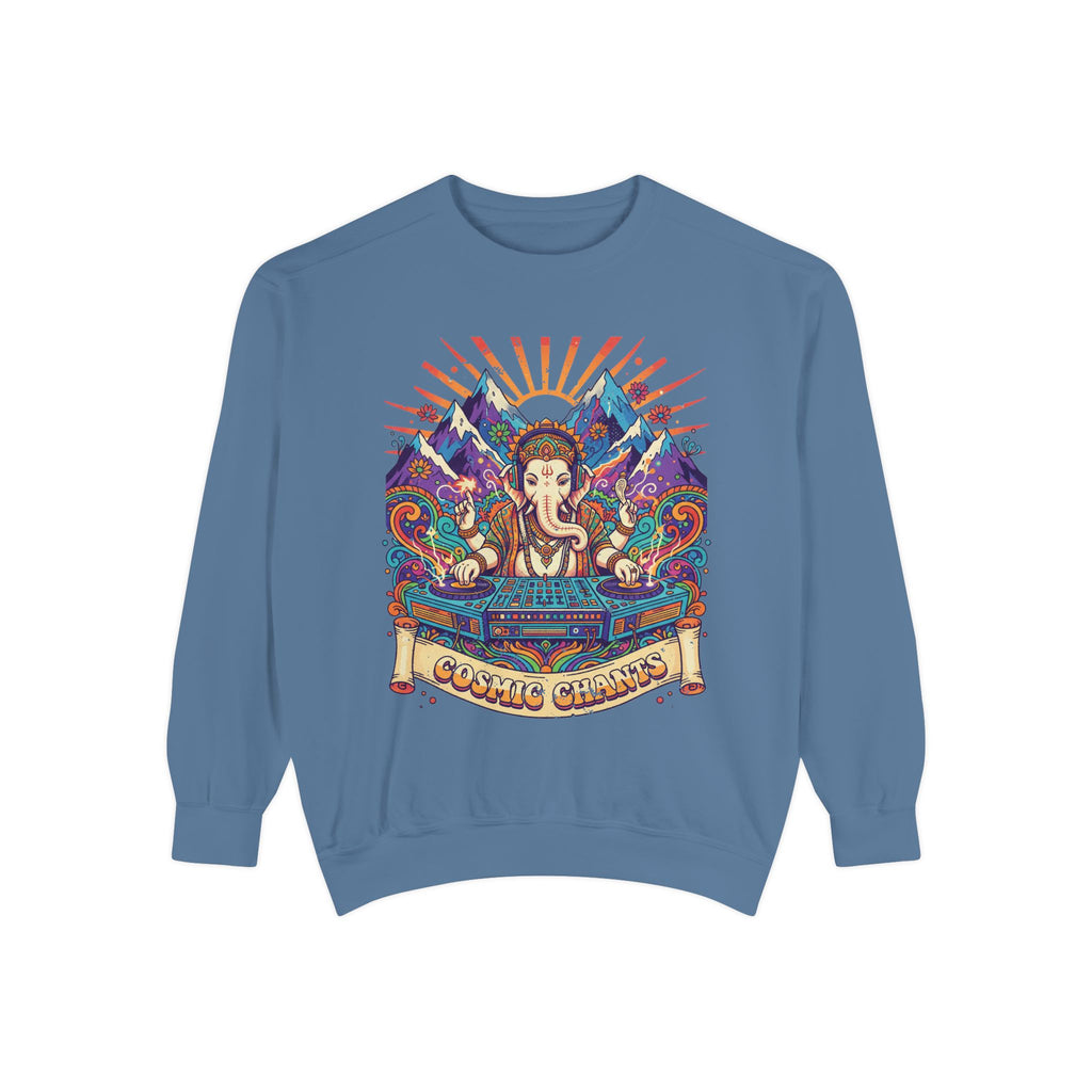 Cosmic Chants Ganesha DJ Sweatshirt – Psychedelic Spiritual Rave Pullover