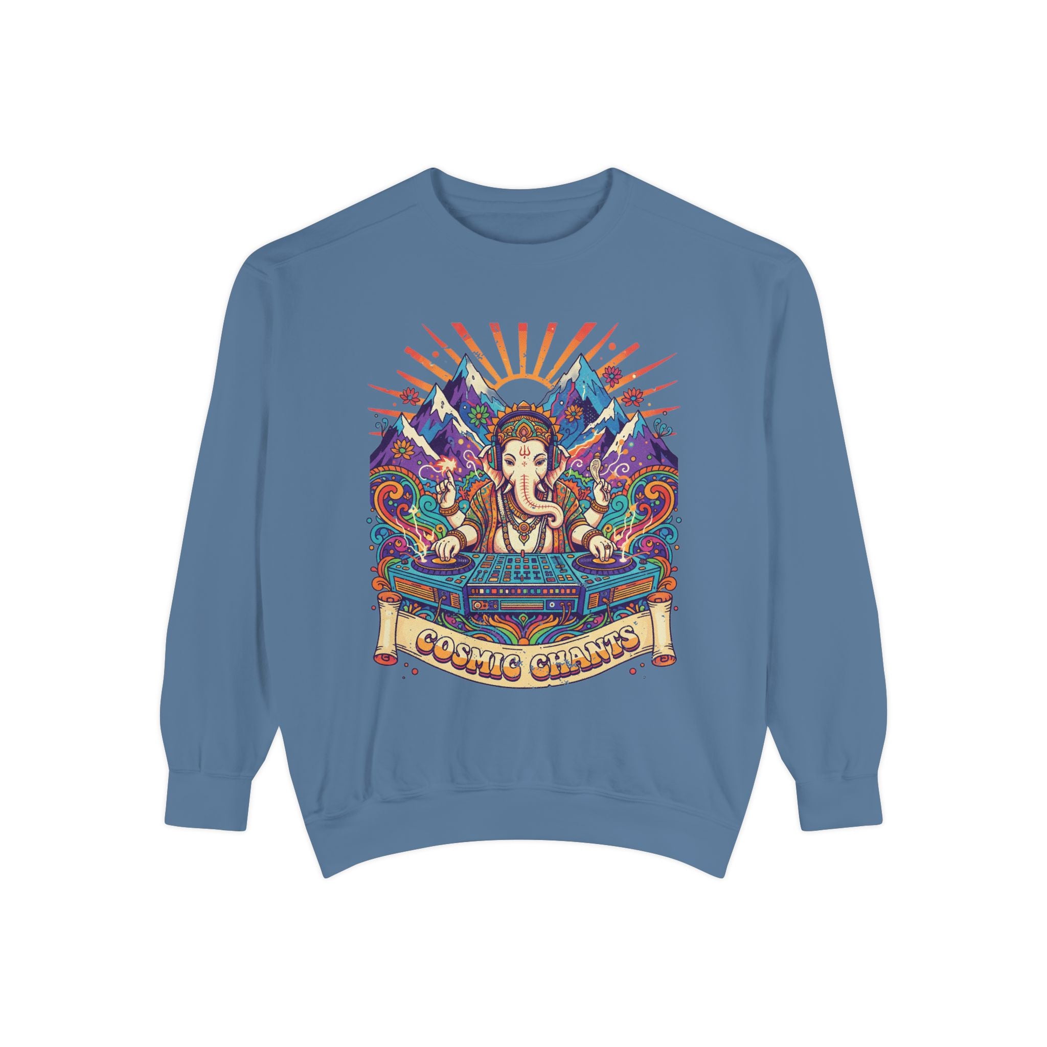 Cosmic Chants Ganesha DJ Sweatshirt – Psychedelic Spiritual Rave Pullover
