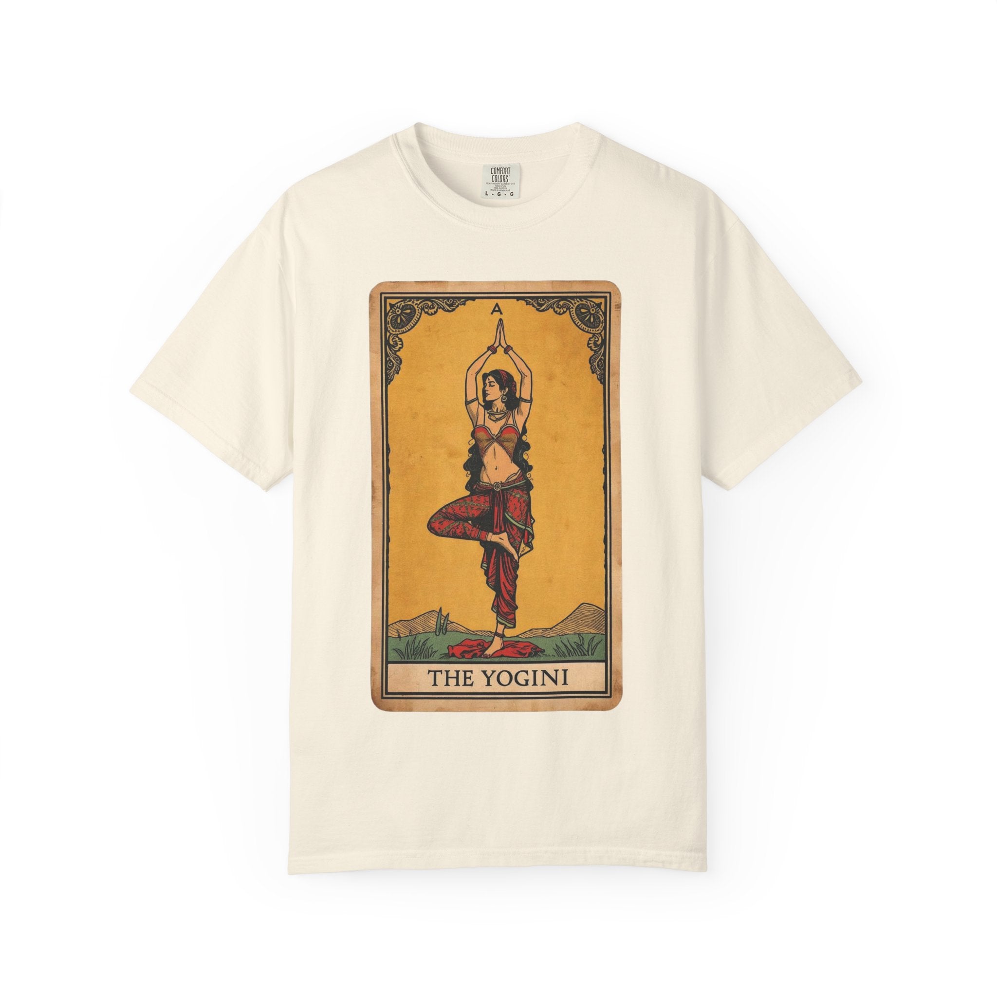 The Yogini Tarot Card T-Shirt – Vintage Mystical Yoga Graphic Tee