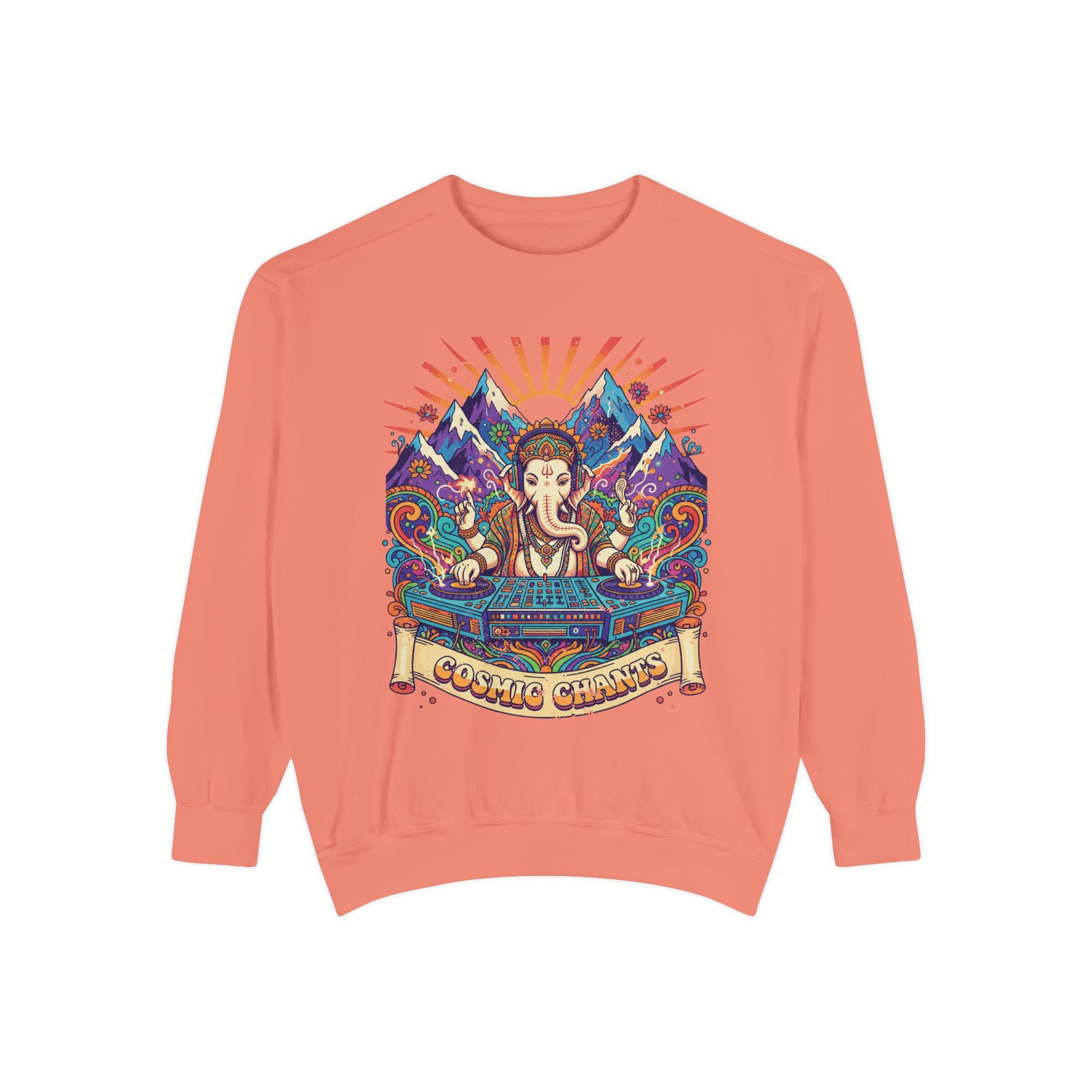 Cosmic Chants Ganesha DJ Sweatshirt – Psychedelic Spiritual Rave Pullover