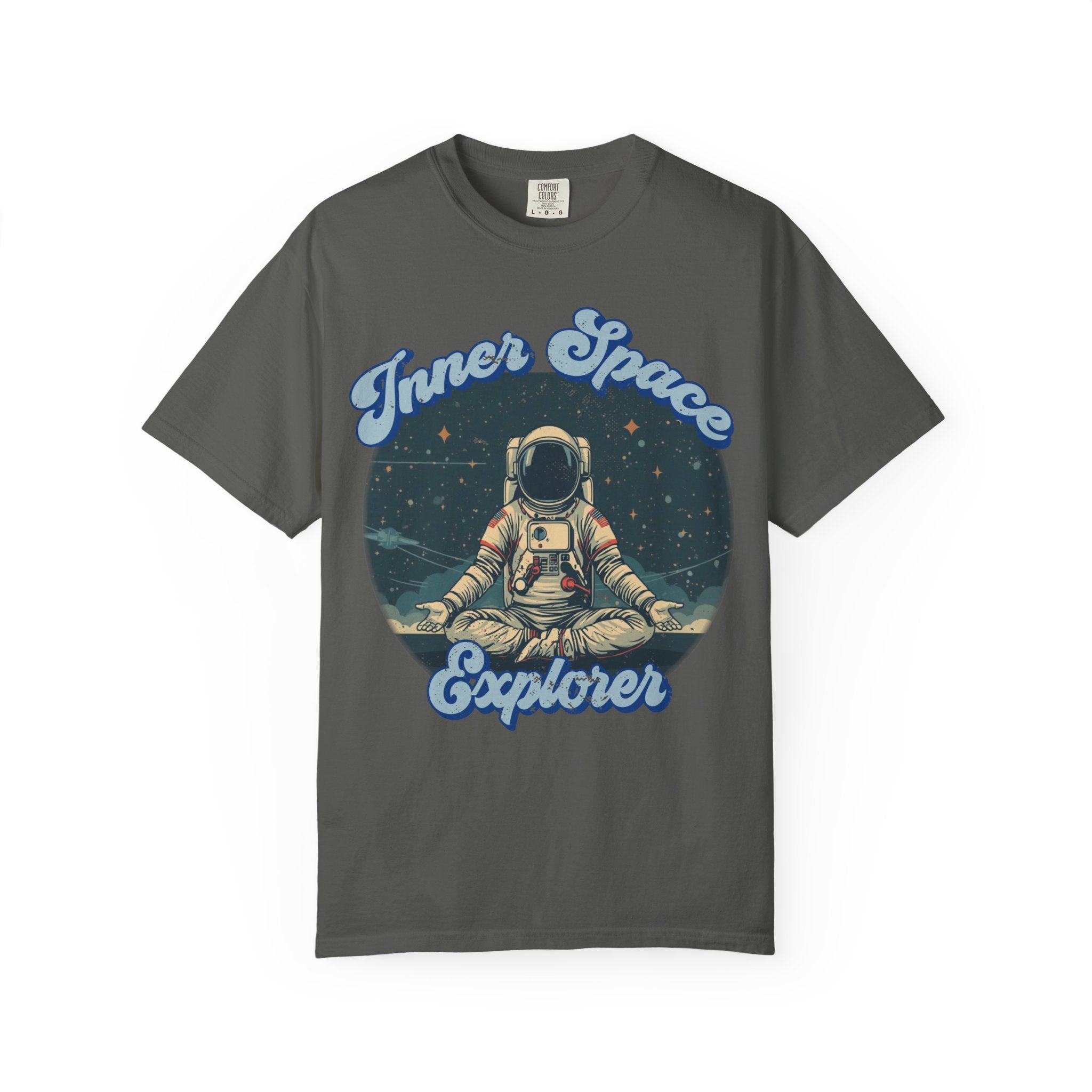 Inner Space Explorer Astronaut T-Shirt – Retro Cosmic Meditation Graphic Tee