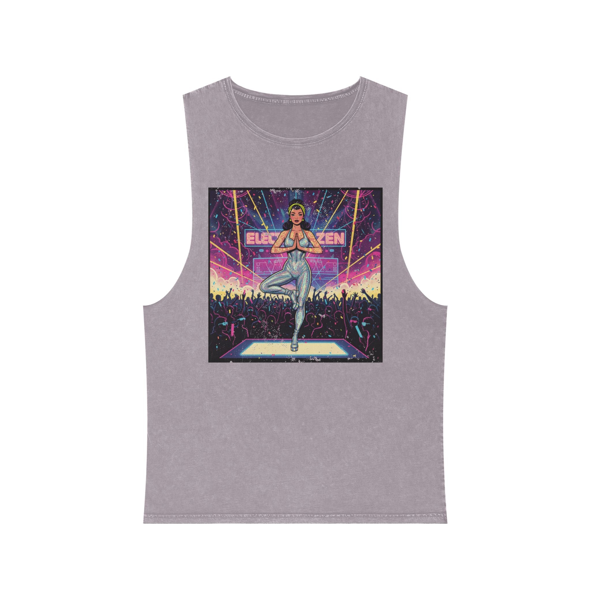 Electronic Zen Stonewashed Tank Top – Rave Yoga Pin-Up Festival Wear