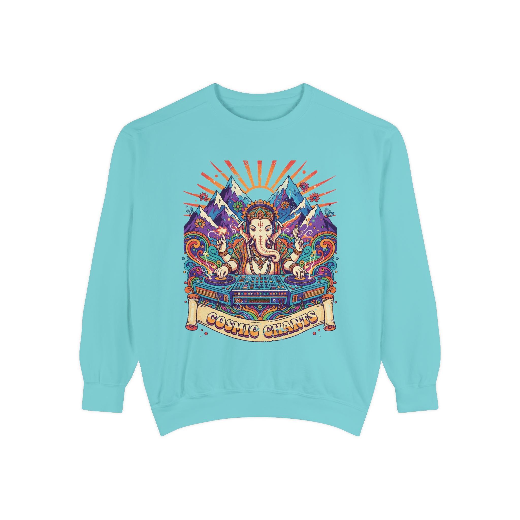 Cosmic Chants Ganesha DJ Sweatshirt – Psychedelic Spiritual Rave Pullover