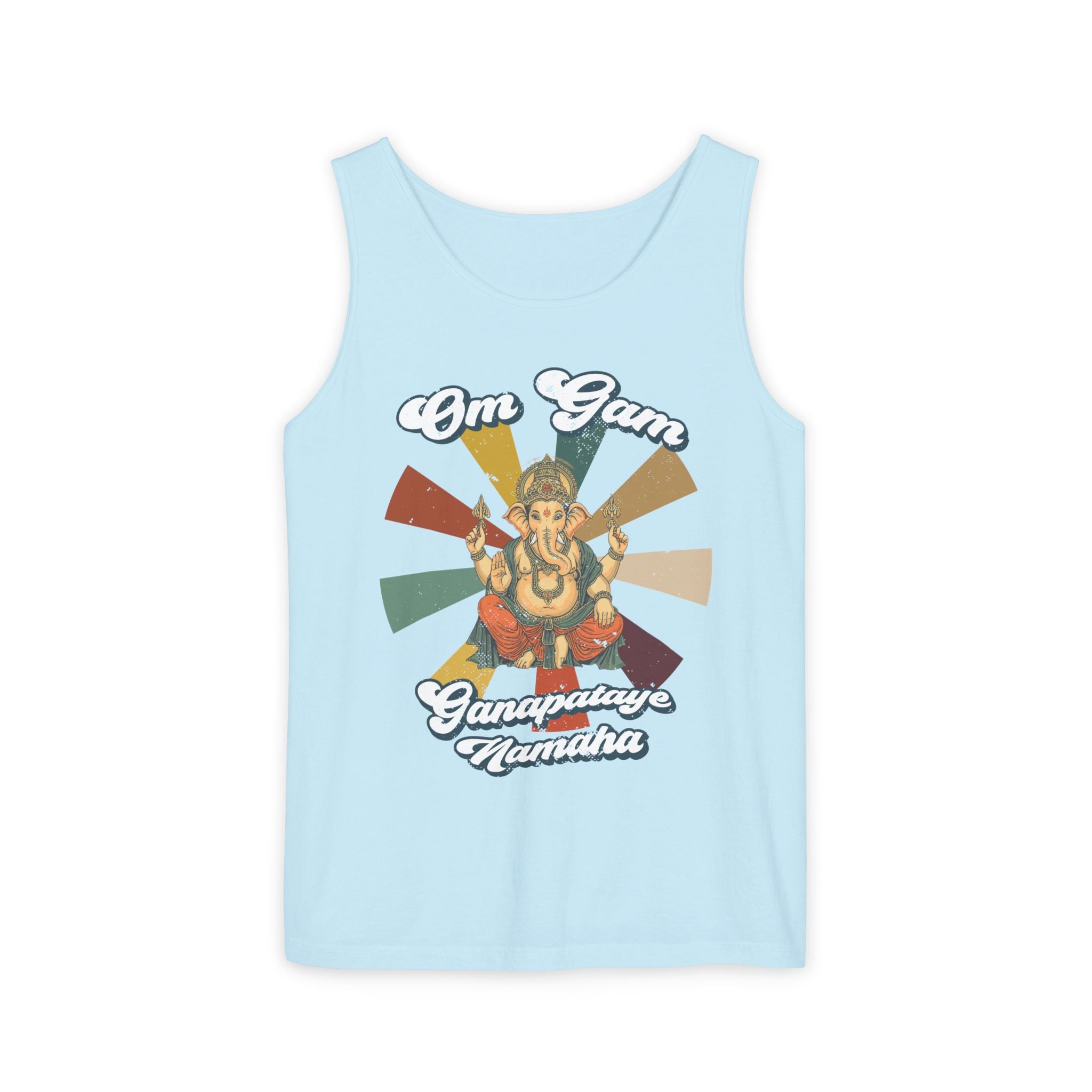 Lord Ganesha Retro Tank Top – Om Gam Ganapataye Namaha Mantra Shirt