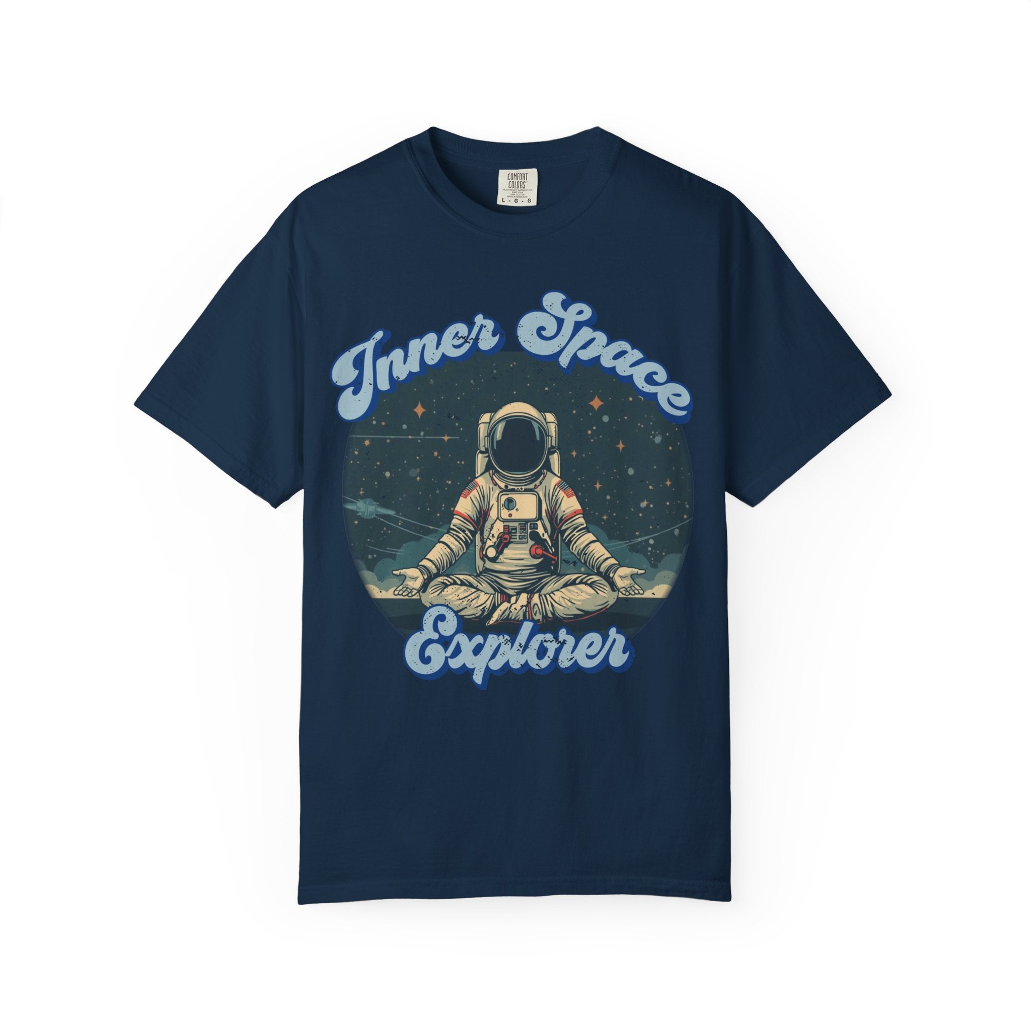 Inner Space Explorer Astronaut T-Shirt – Retro Cosmic Meditation Graphic Tee