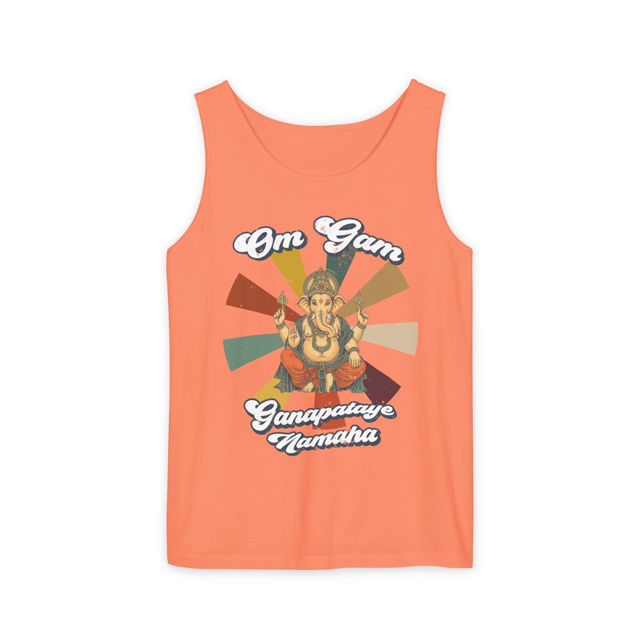 Lord Ganesha Retro Tank Top – Om Gam Ganapataye Namaha Mantra Shirt