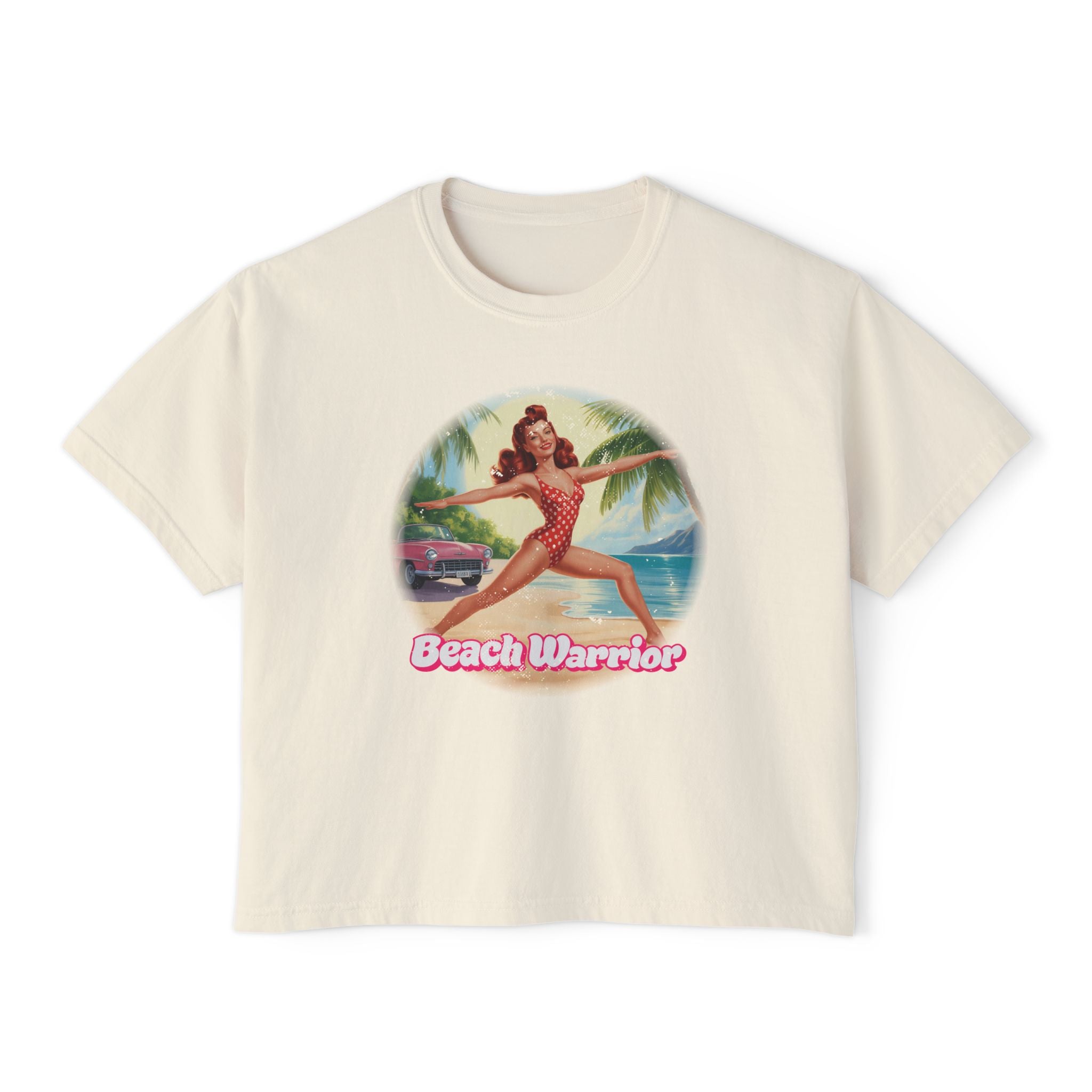 Beach Warrior Retro Graphic T-Shirt – Vintage Pin-Up Summer Tee