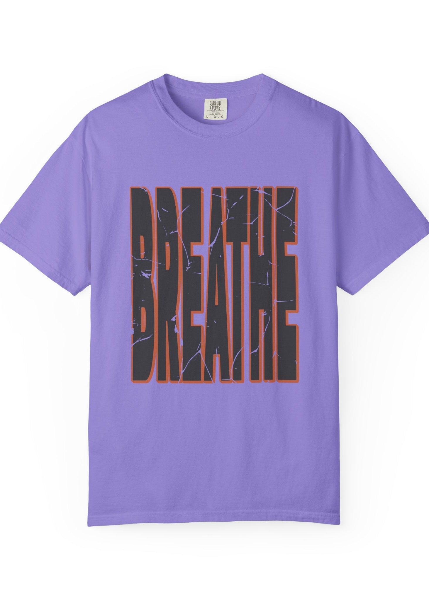 "BREATHE" Distressed Streetwear Tee