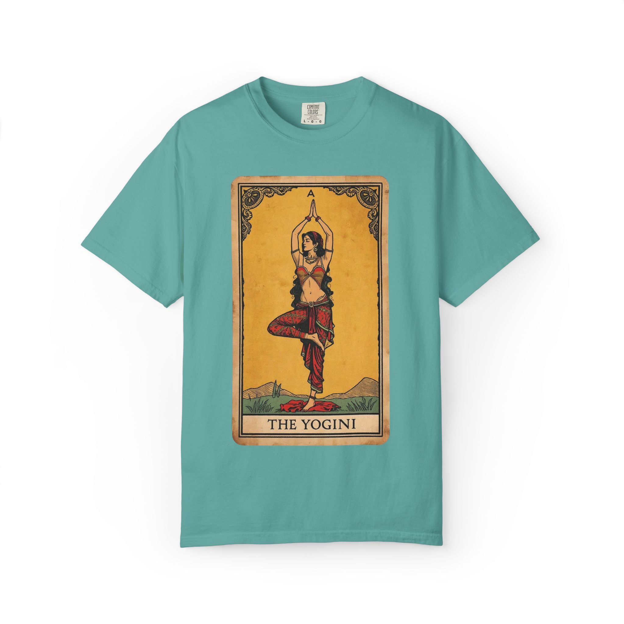 The Yogini Tarot Card T-Shirt – Vintage Mystical Yoga Graphic Tee