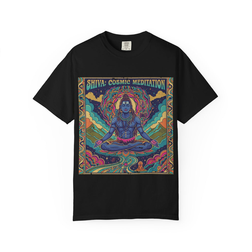 Shiva Cosmic Meditation T-Shirt – Psychedelic Spiritual Art Yoga Tee
