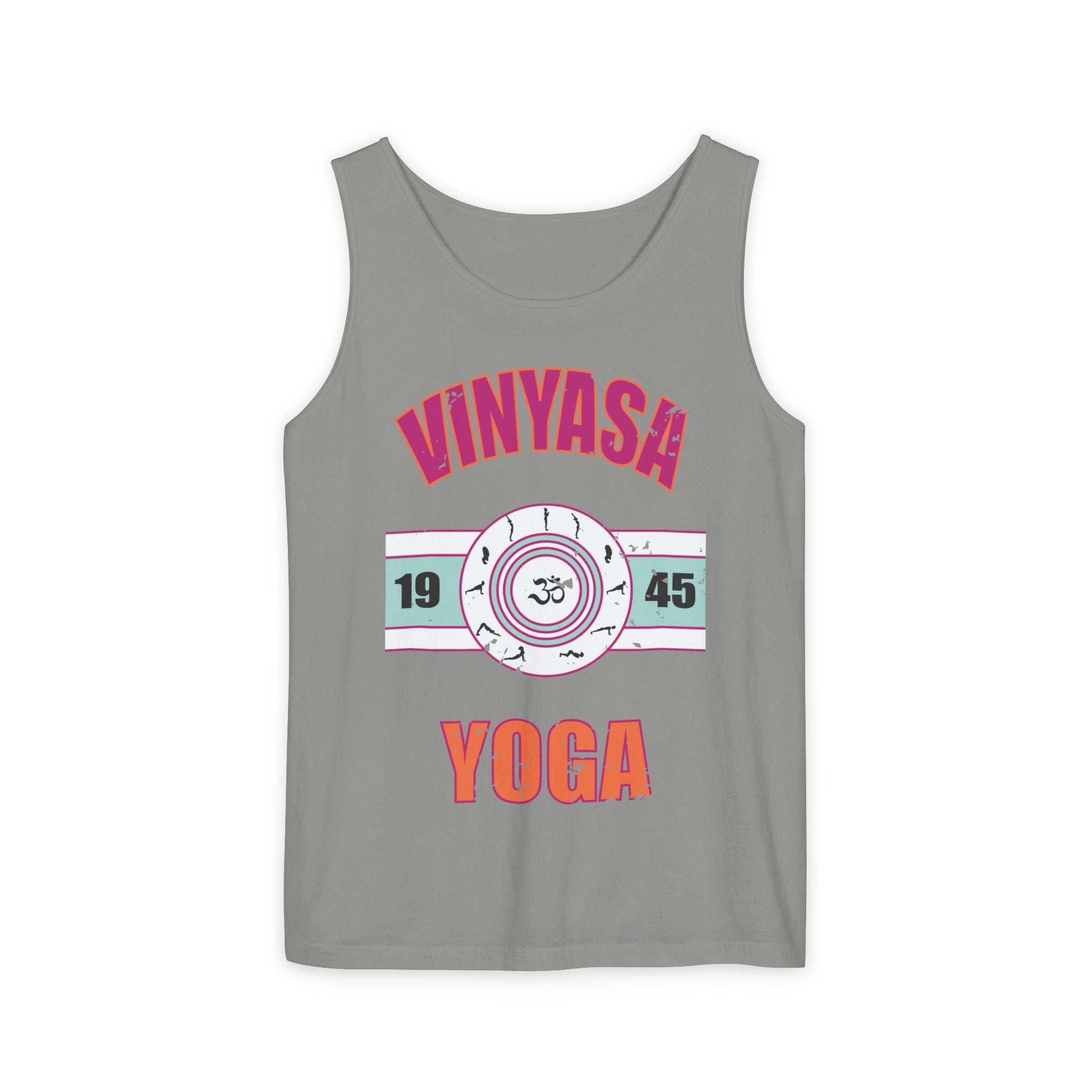 Vintage Vinyasa Yoga Tank Top – Retro Sun Salutation Flow Muscle Tee
