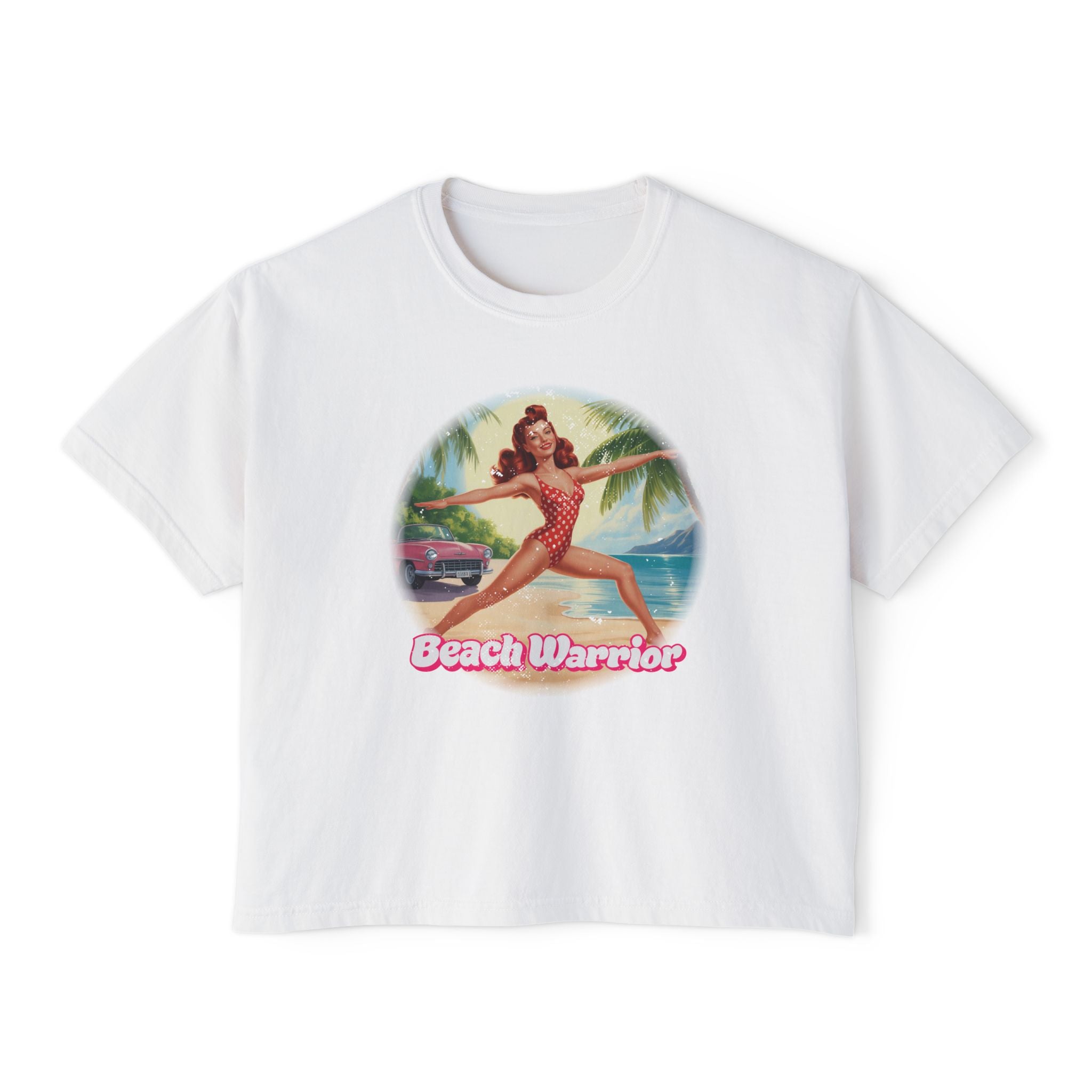 Beach Warrior Retro Graphic T-Shirt – Vintage Pin-Up Summer Tee