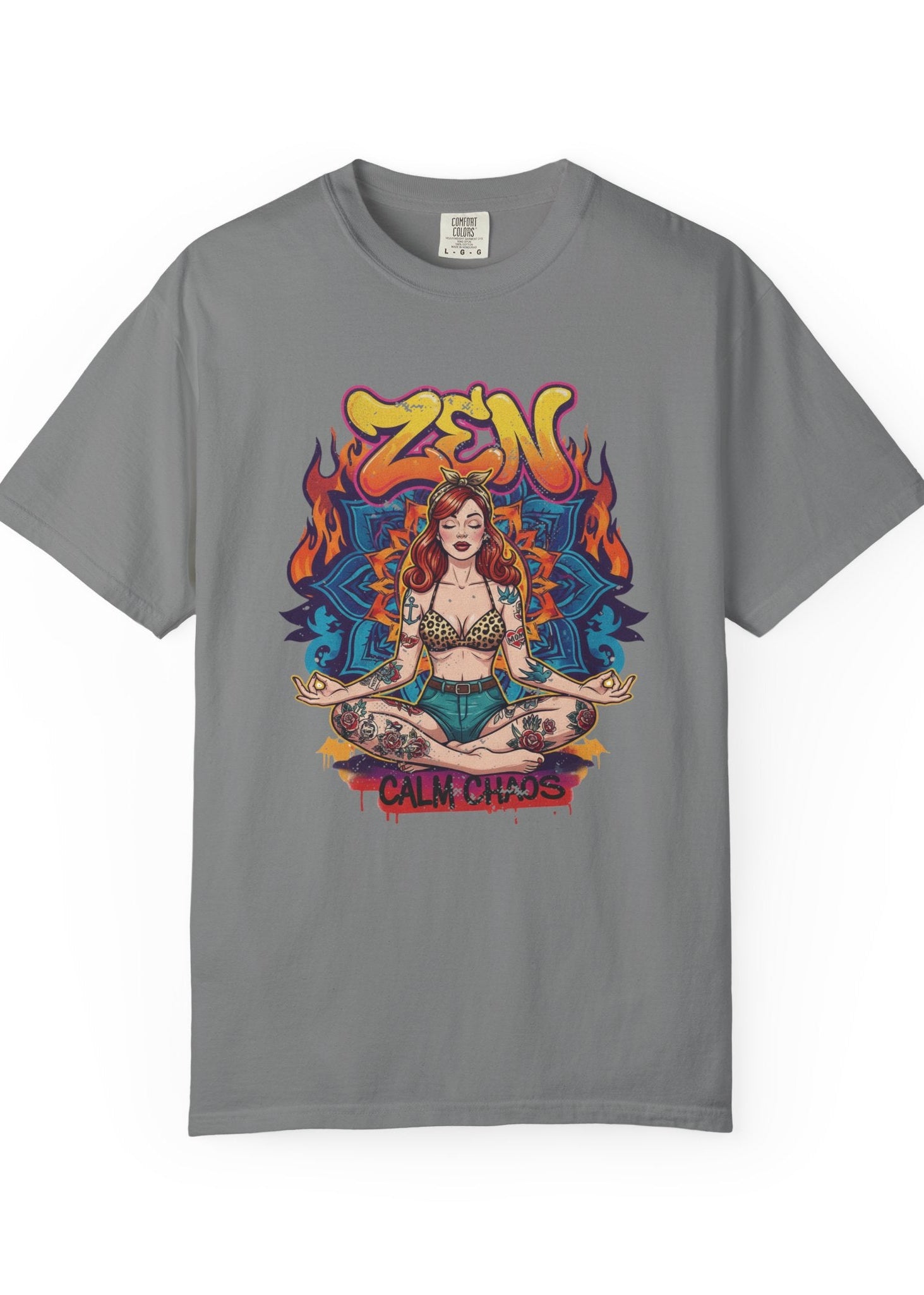 Zen Calm Chaos Retro Pin-Up T-Shirt