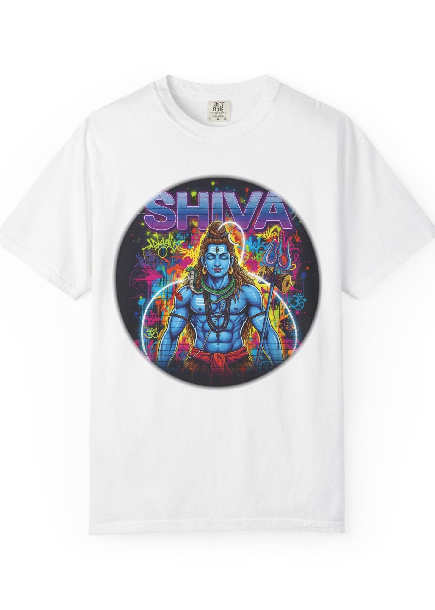 Neon Lord Shiva Graffiti Tee