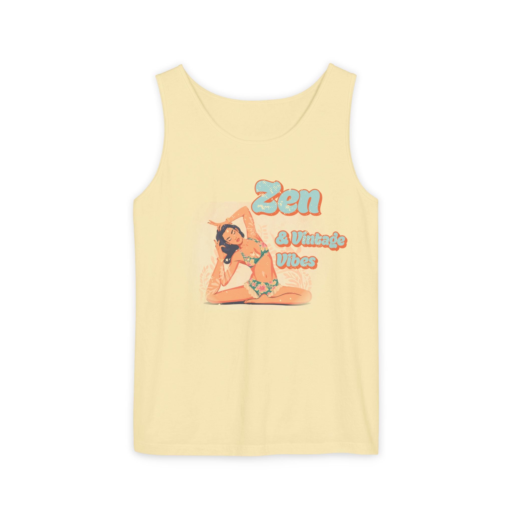 Zen & Vintage Vibes Tank Top – Retro Boho Graphic Yoga Sleeveless Tee