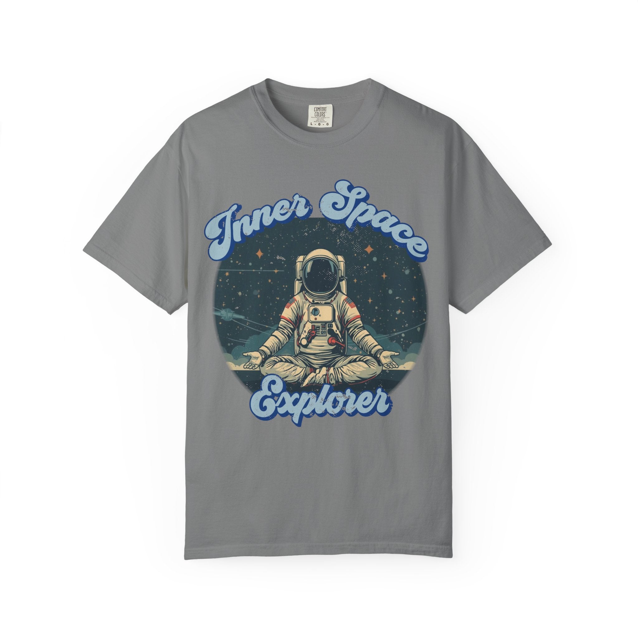 Inner Space Explorer Astronaut T-Shirt – Retro Cosmic Meditation Graphic Tee