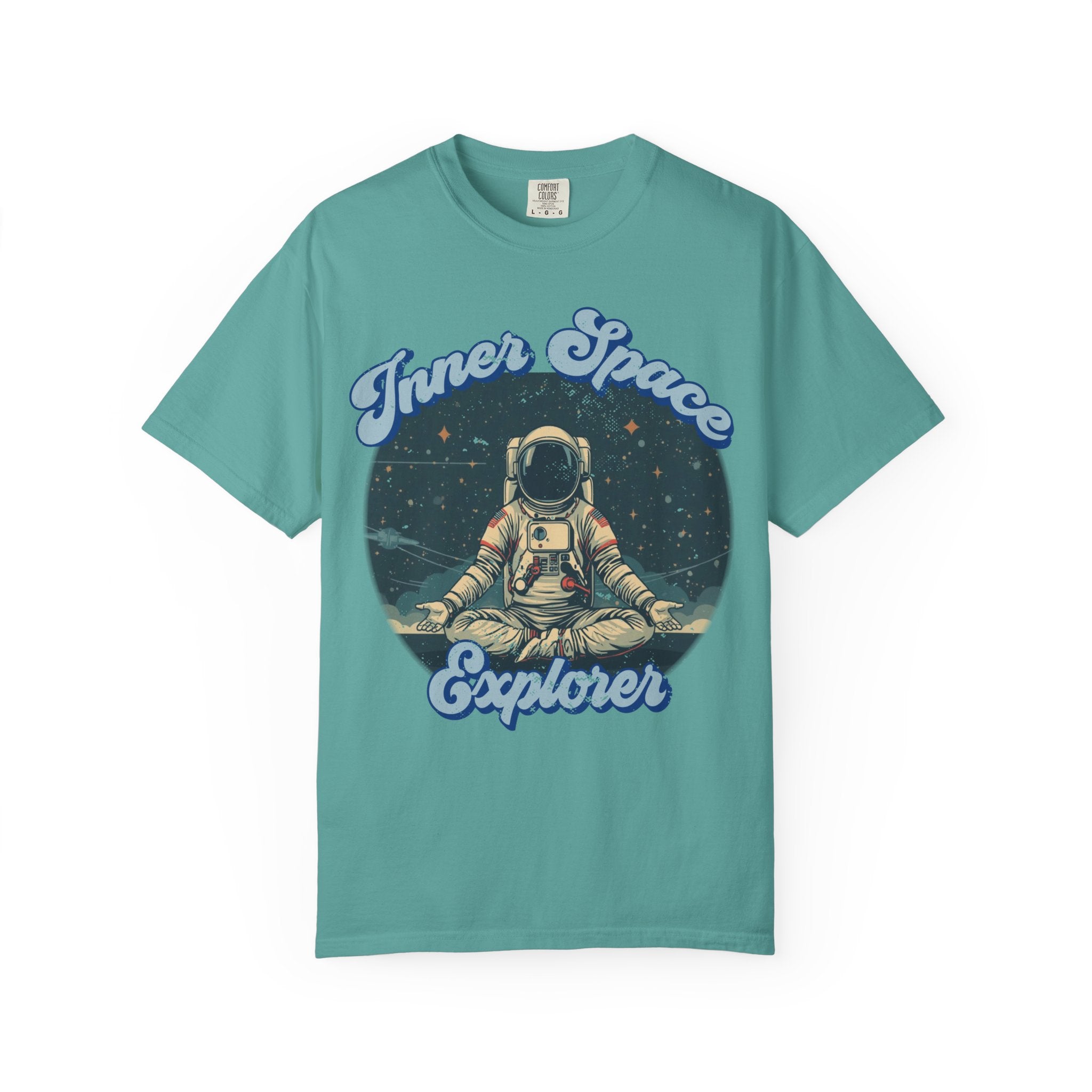 Inner Space Explorer Astronaut T-Shirt – Retro Cosmic Meditation Graphic Tee