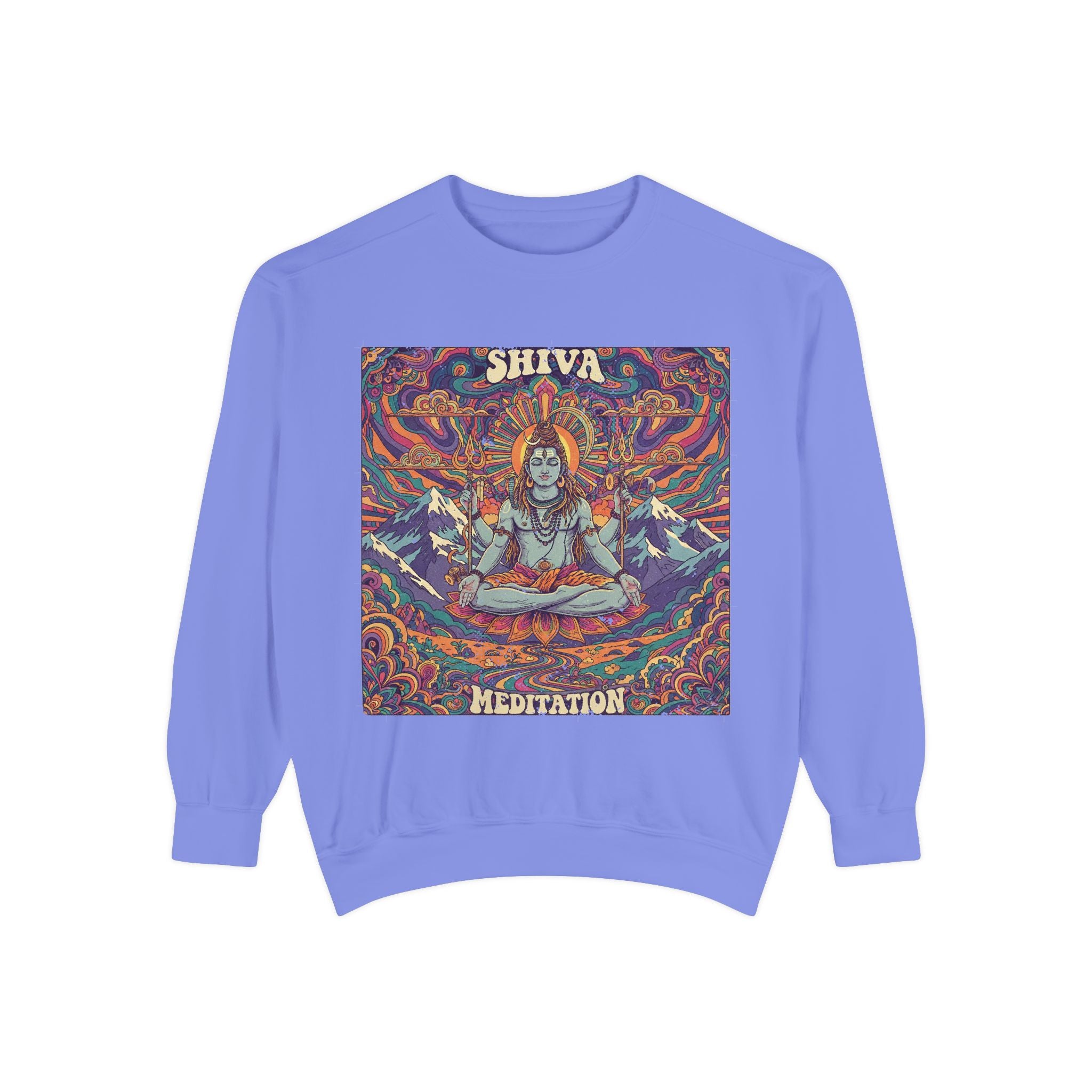 Shiva Meditation Visionary Sweatshirt – Psychedelic Himalayan Peak Spiritual Apparel