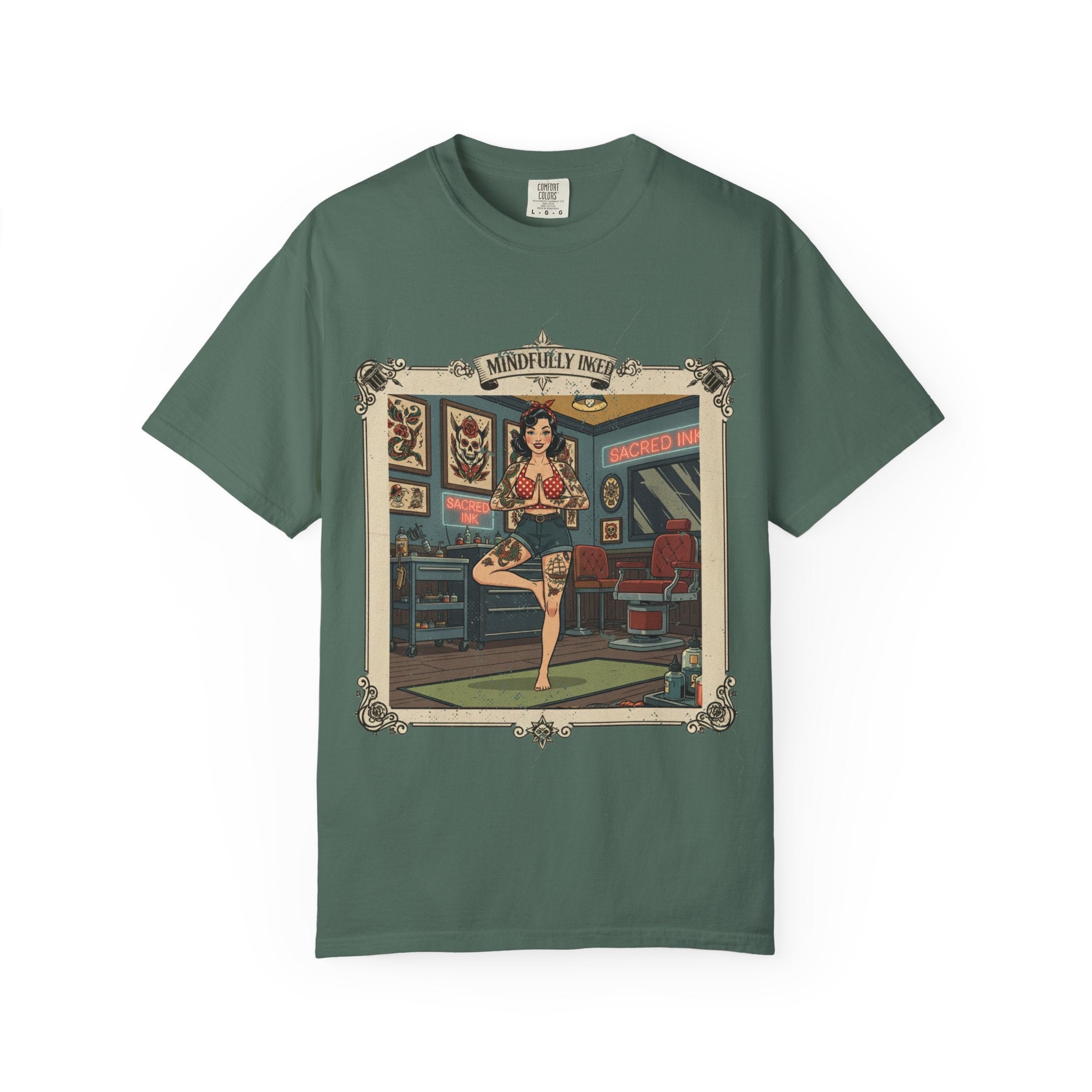 Mindfully Inked Retro T-Shirt – Vintage Tattoo Artist Yoga Graphic Tee