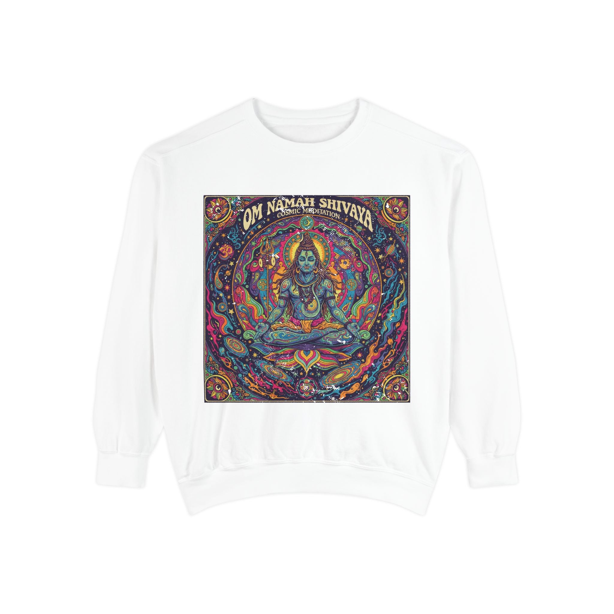 Om Namah Shivaya Cosmic Meditation Sweatshirt – Psychedelic Lord Shiva Spiritual Pullover