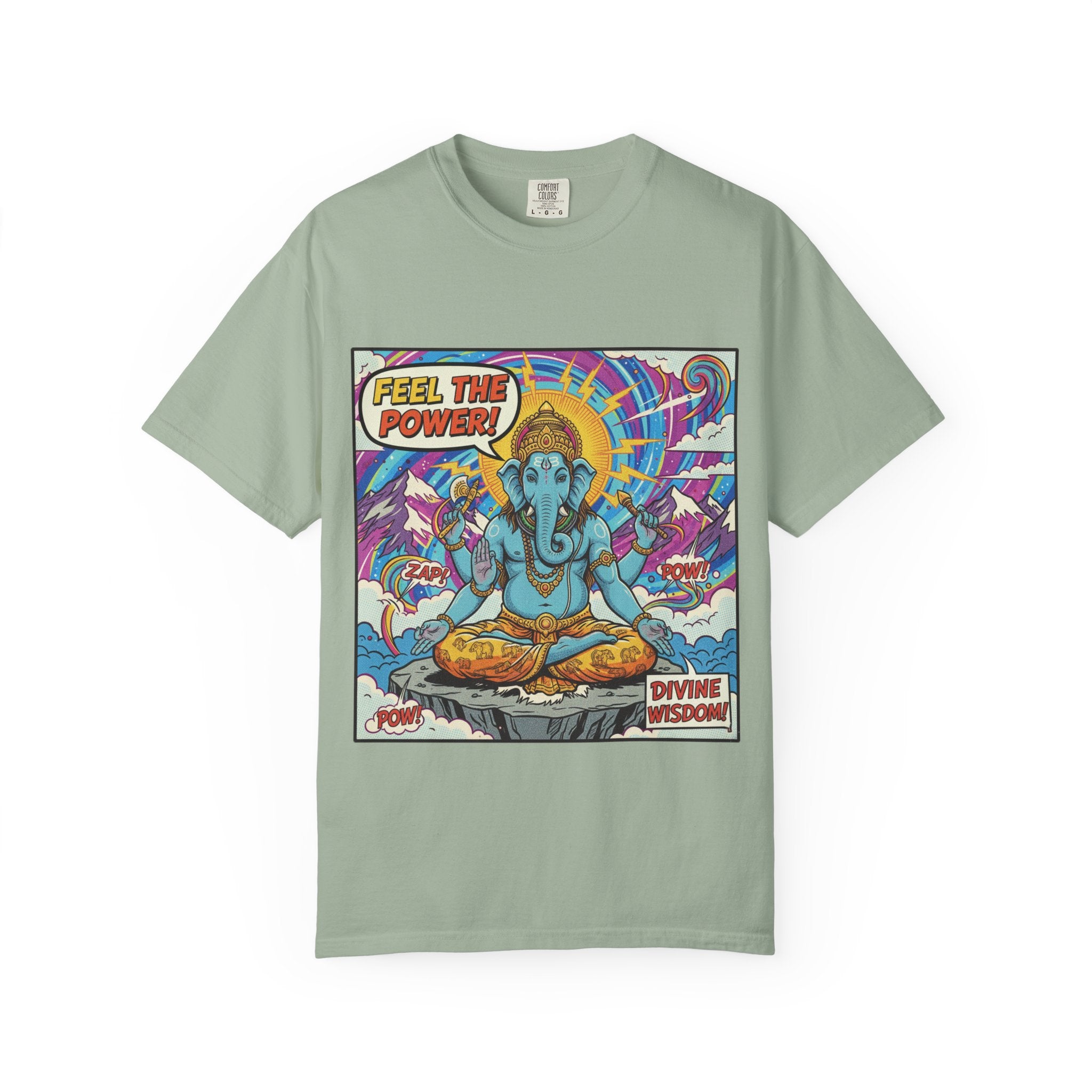 Feel The Power Ganesha Pop Art T-Shirt – Retro Comic Divine Wisdom Graphic Tee