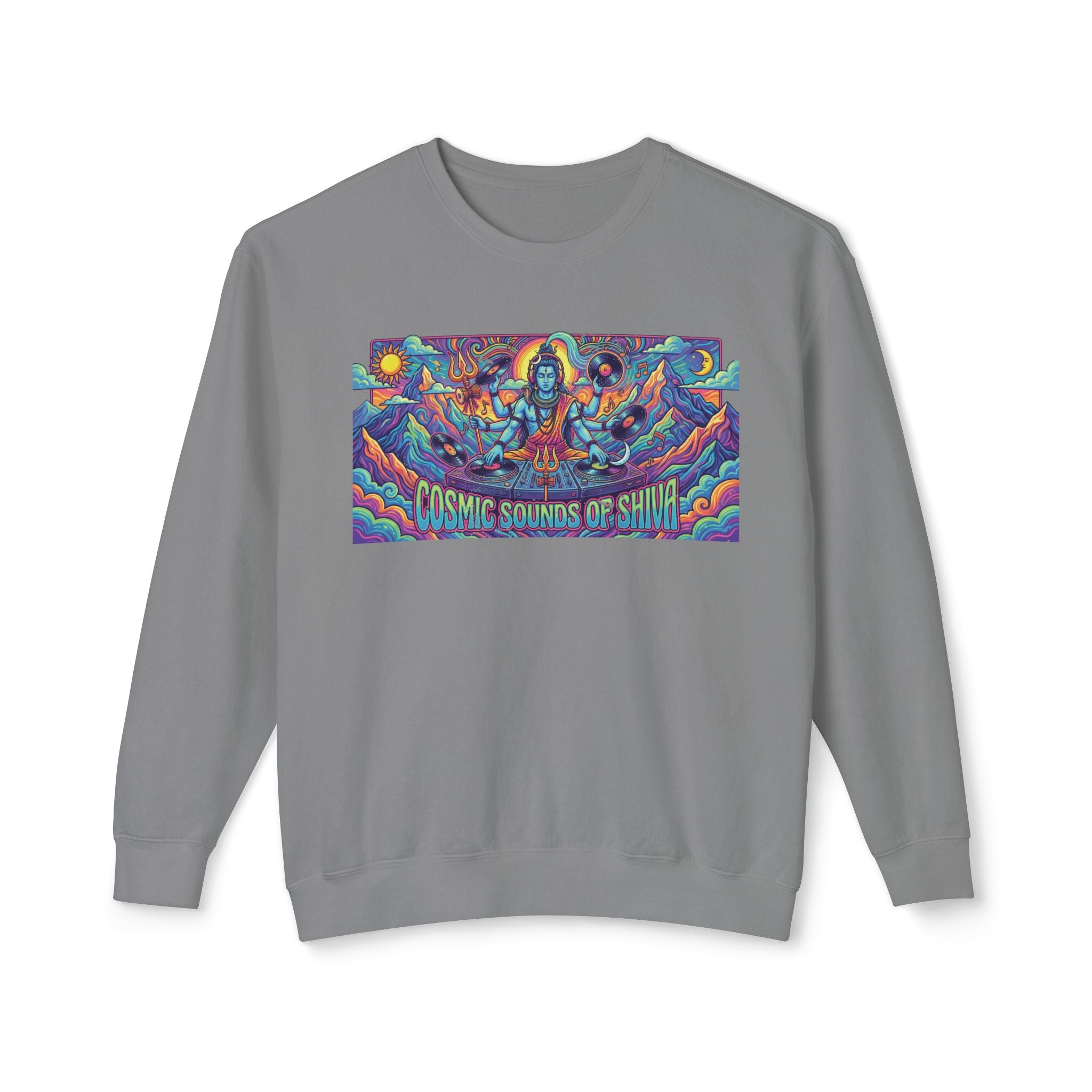 Cosmic Sounds of Shiva DJ Sweatshirt – Psychedelic Lord Shiva Festival Apparel