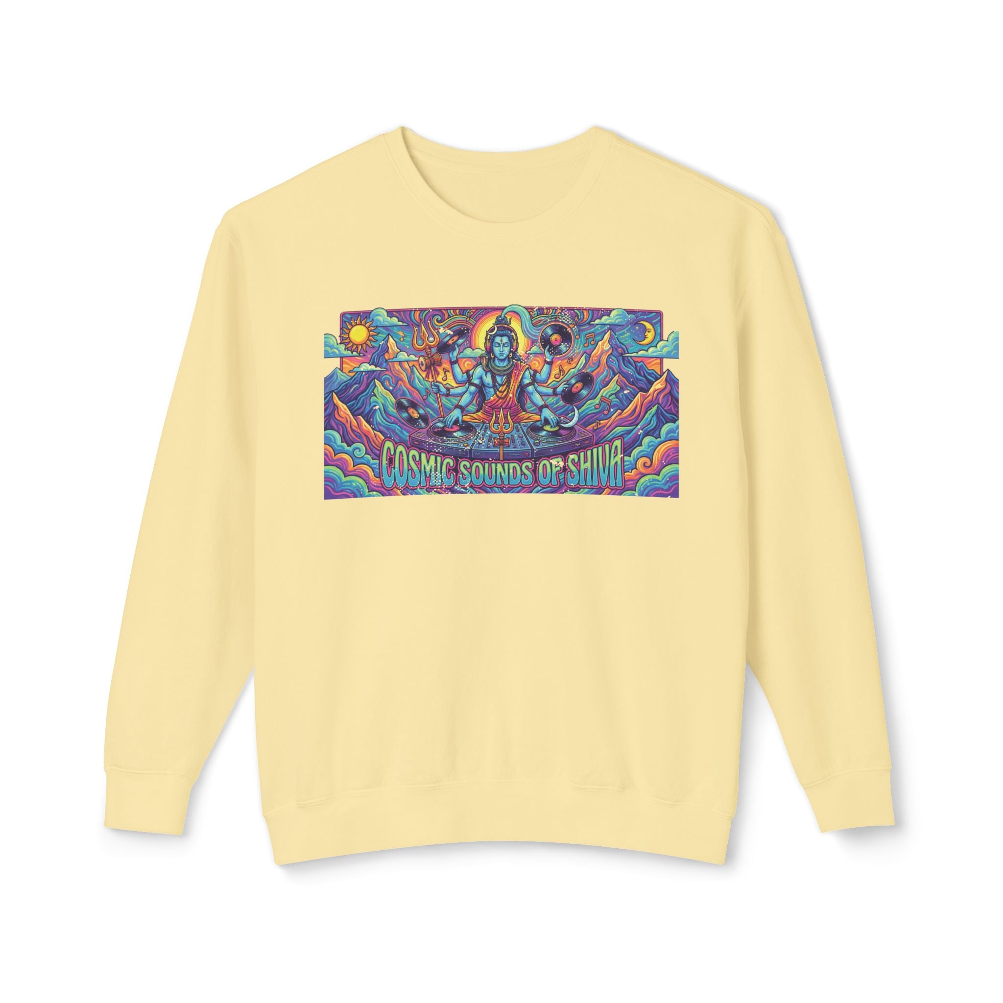Cosmic Sounds of Shiva DJ Sweatshirt – Psychedelic Lord Shiva Festival Apparel