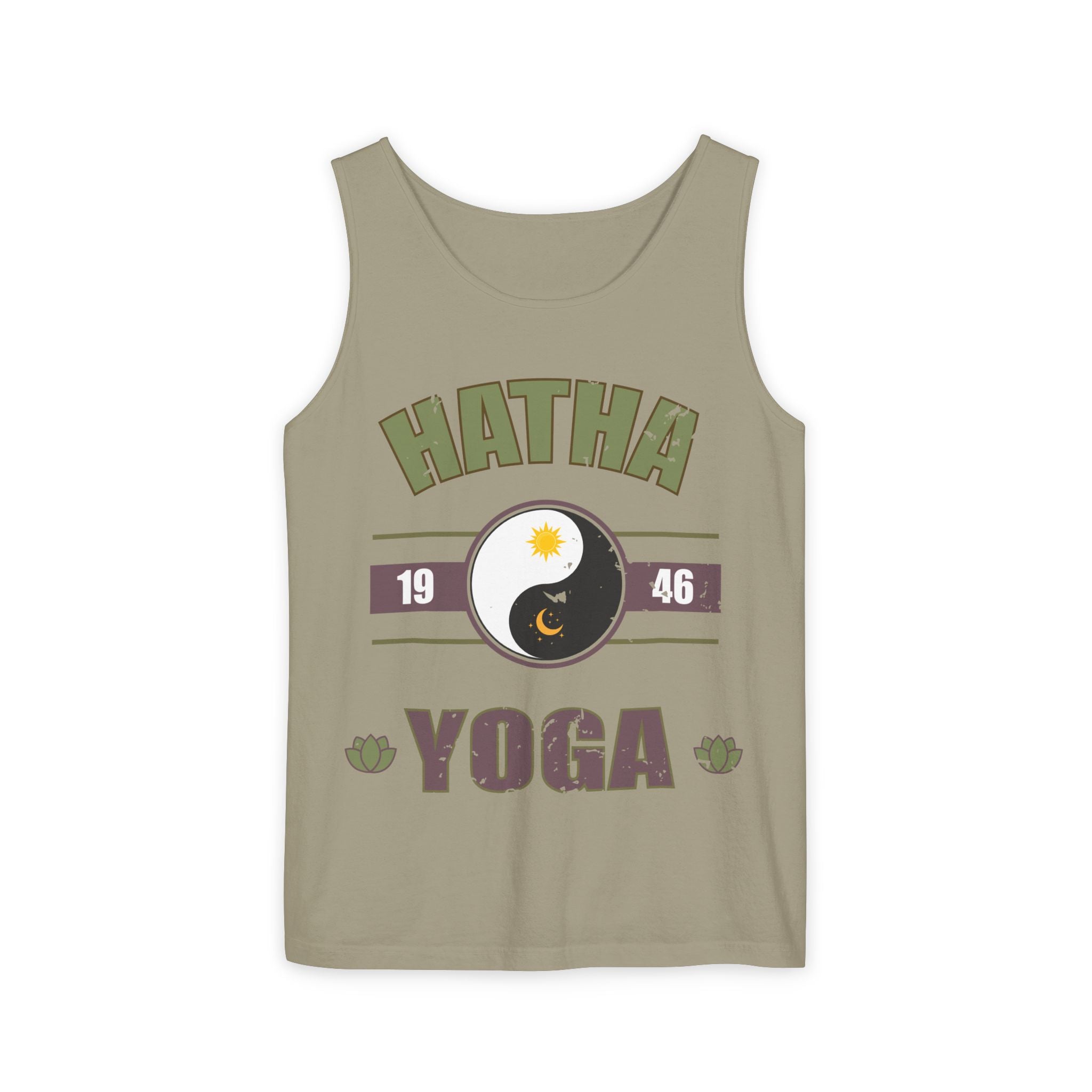Vintage Hatha Yoga Tank Top – Yin Yang Celestial Meditation Racerback