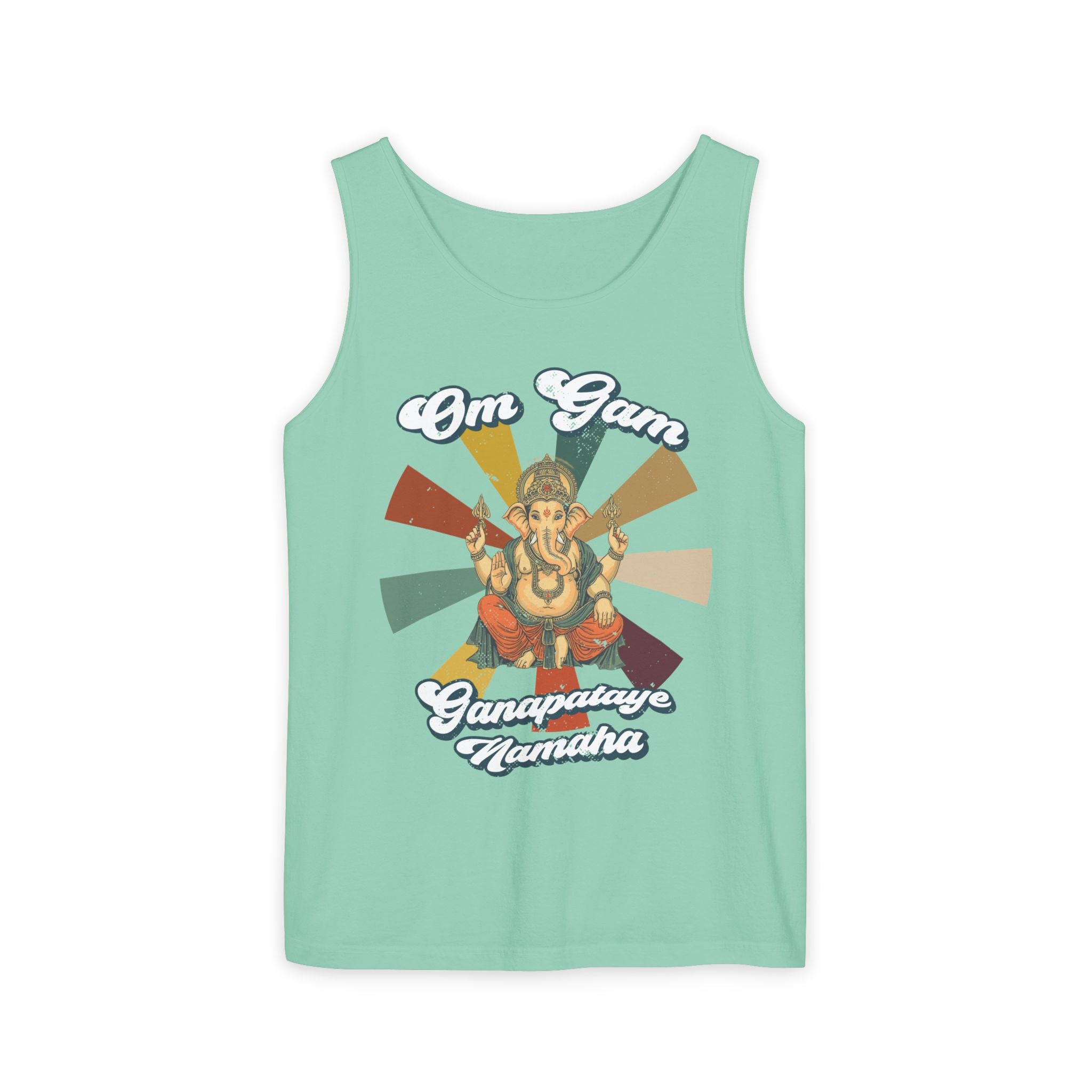 Lord Ganesha Retro Tank Top – Om Gam Ganapataye Namaha Mantra Shirt
