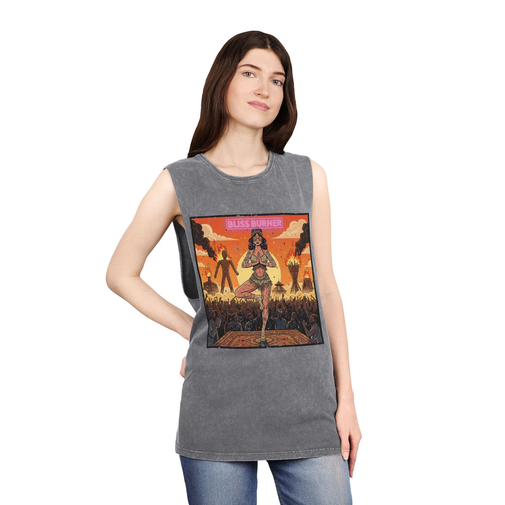 Bliss Burner Stonewashed Tank Top – Burning Man Yoga Pinup Festival Art
