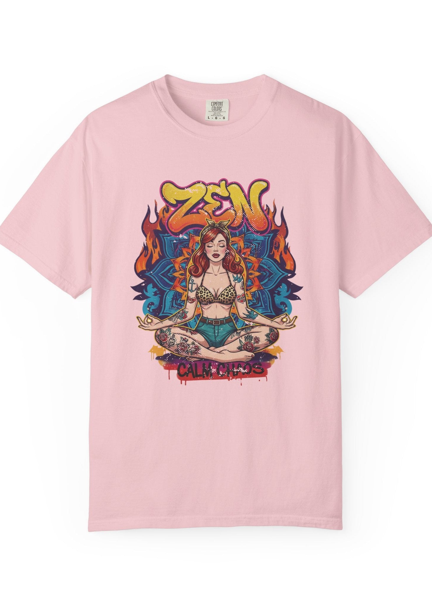 Zen Calm Chaos Retro Pin-Up T-Shirt