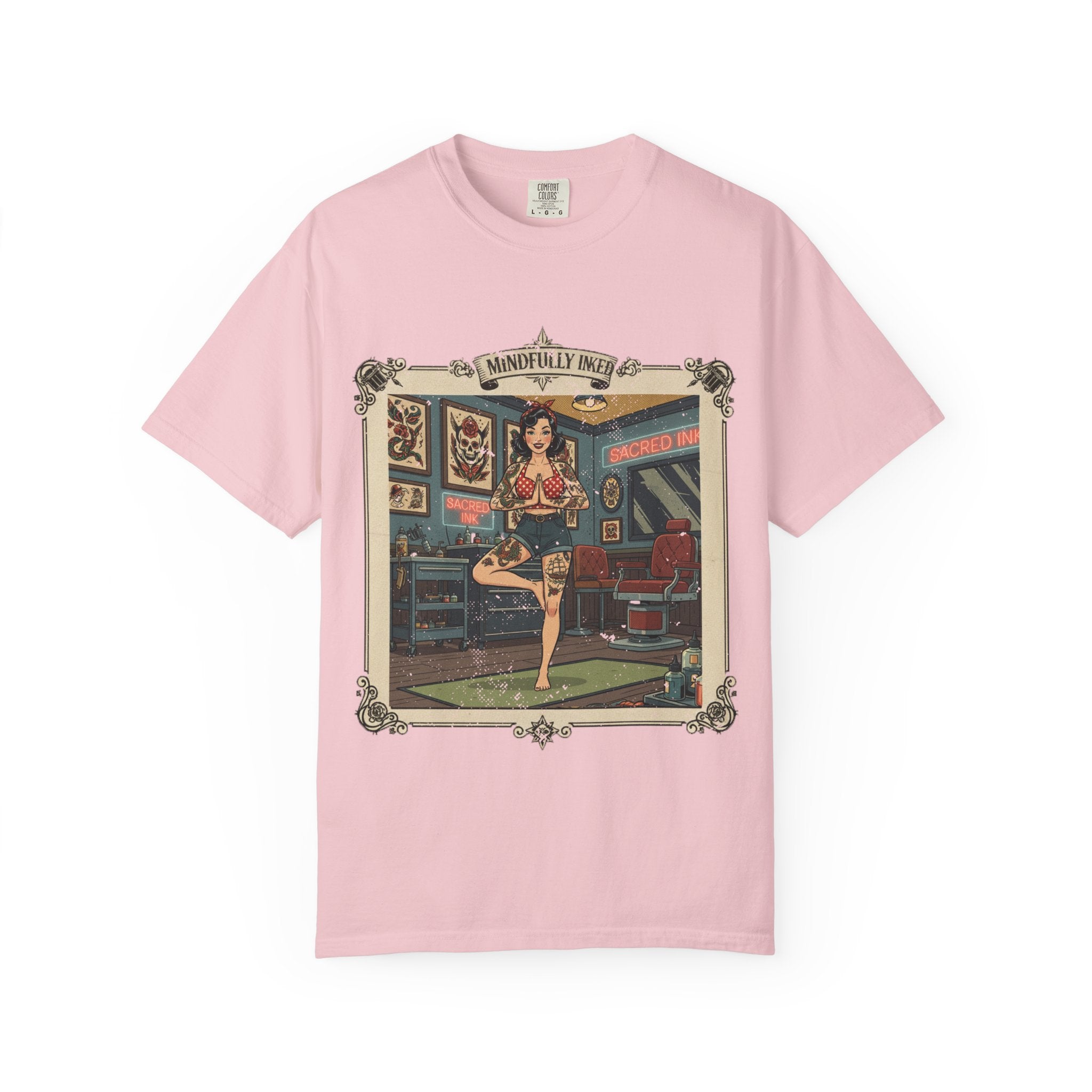 Mindfully Inked Retro T-Shirt – Vintage Tattoo Artist Yoga Graphic Tee